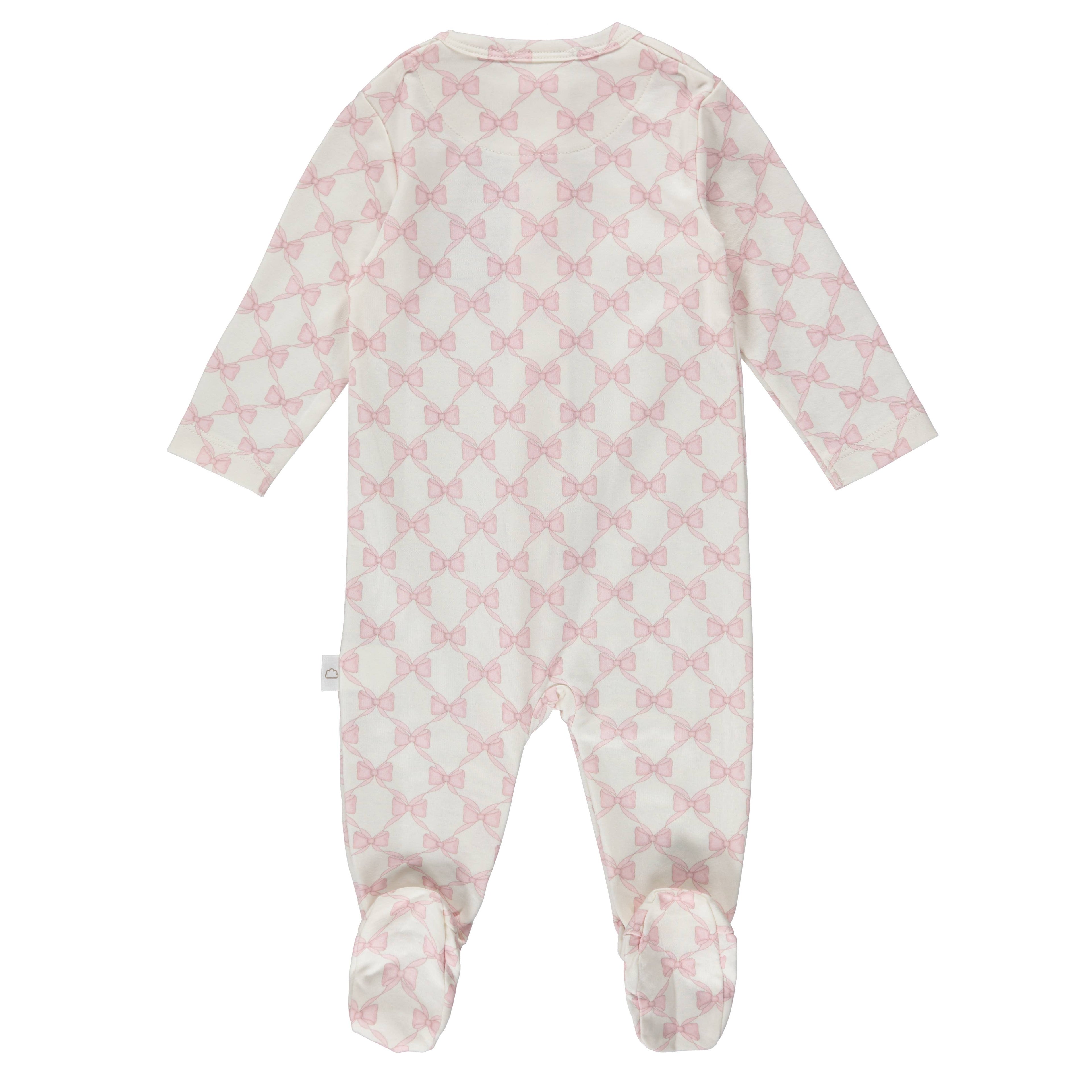 Pimalu Zipper Footie: Bows