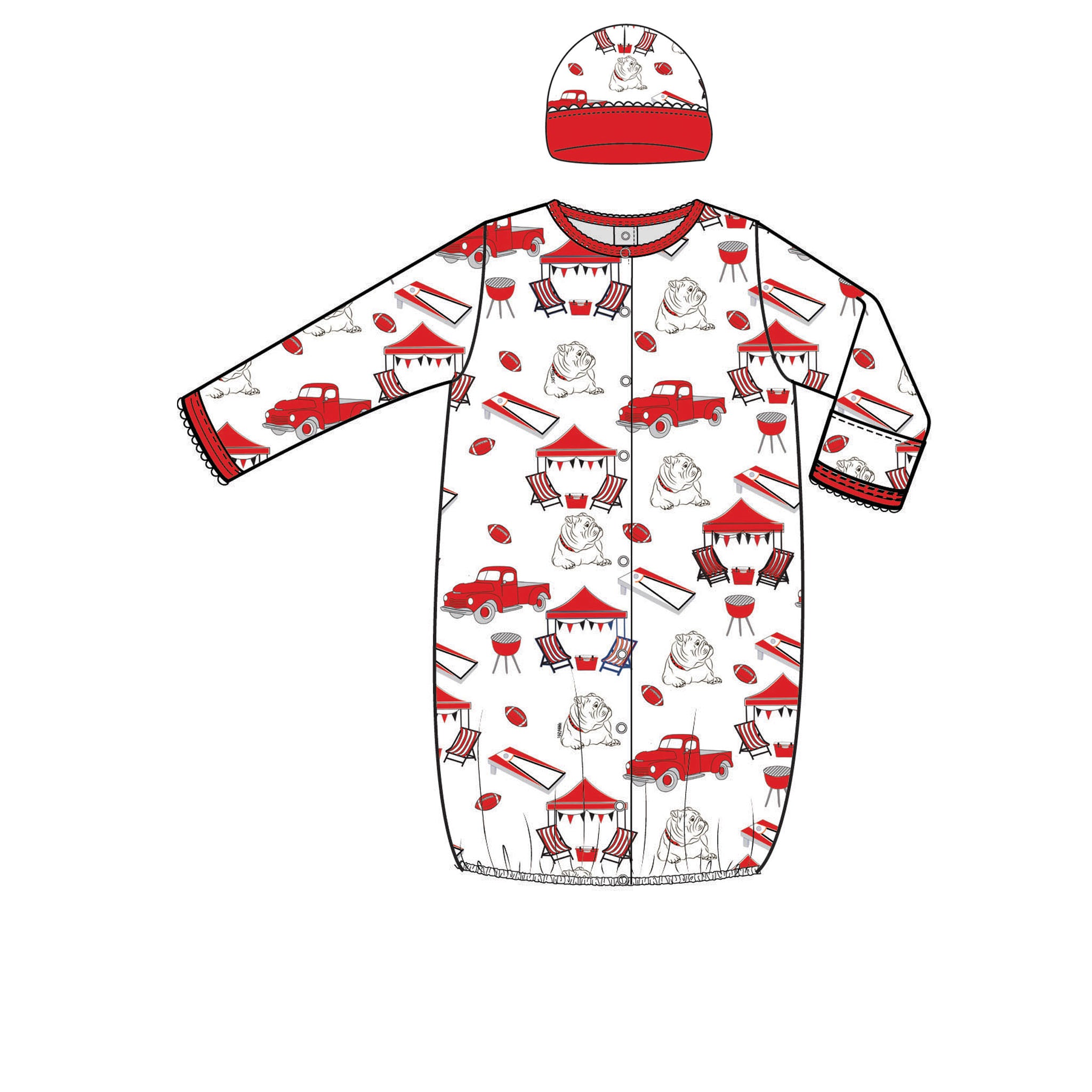 Bulldog Converter Gown & Hat Set