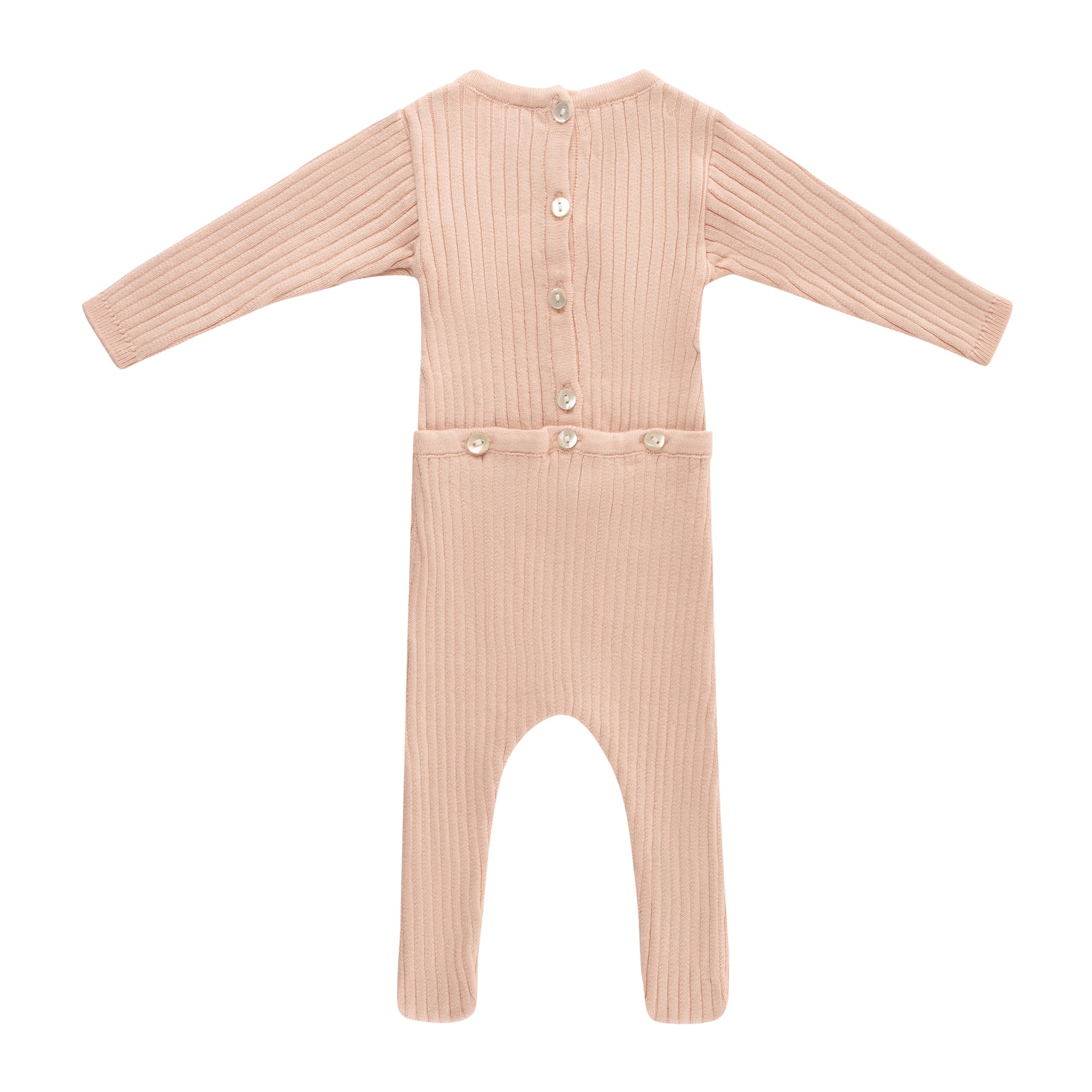 Feltman Brothers Scalloped Trim Ribbed Knit Romper & Bonnet: Blush