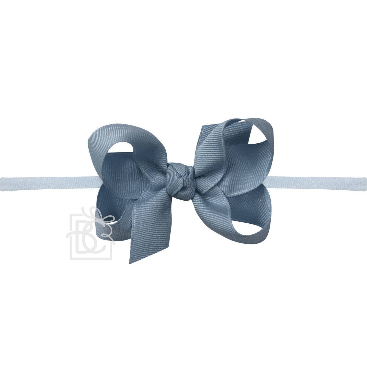 3.5" Infant Headband Hairbow: Williamsburg Blue