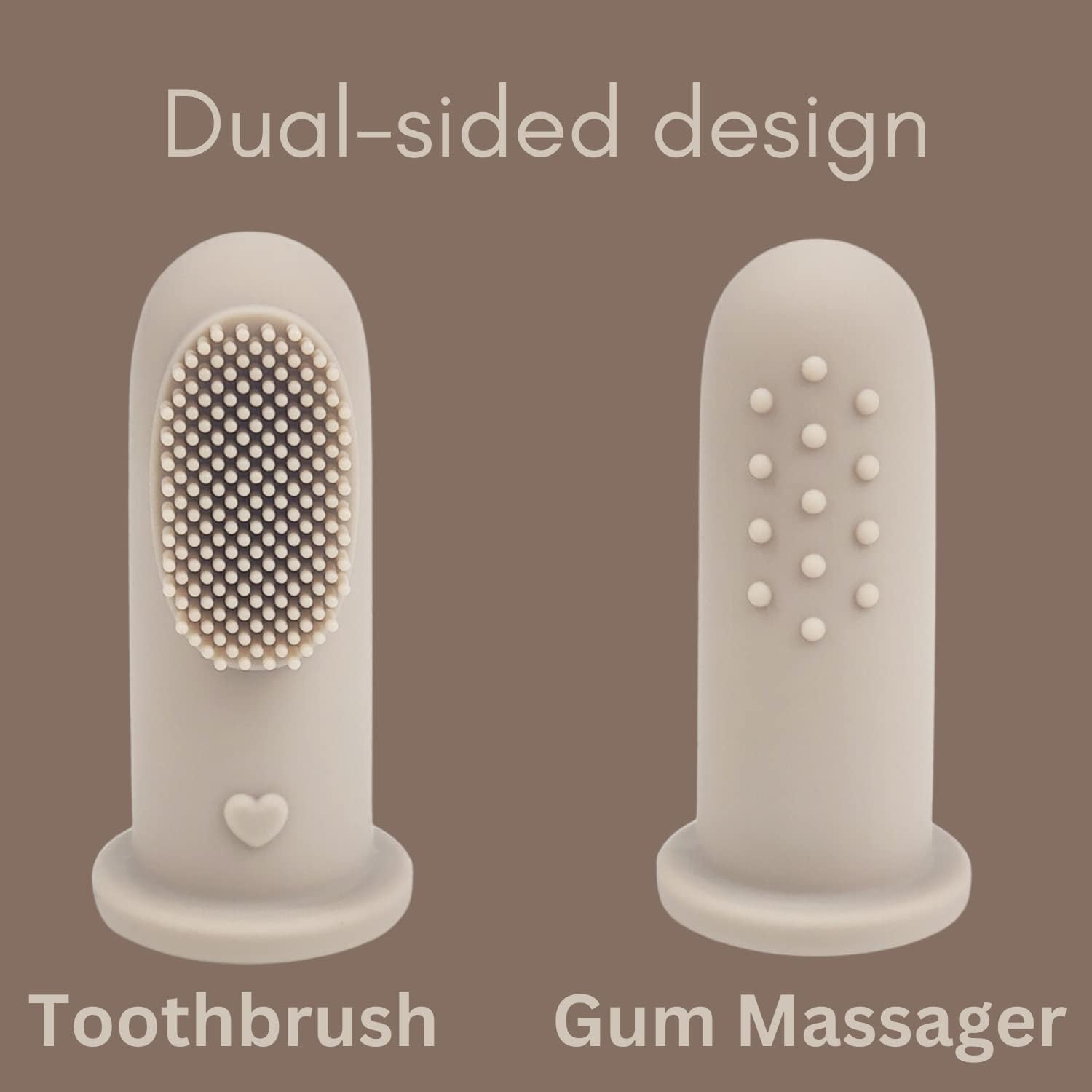 Baby Finger Toothbrush & Tongue Cleaner Oral Set - Sand
