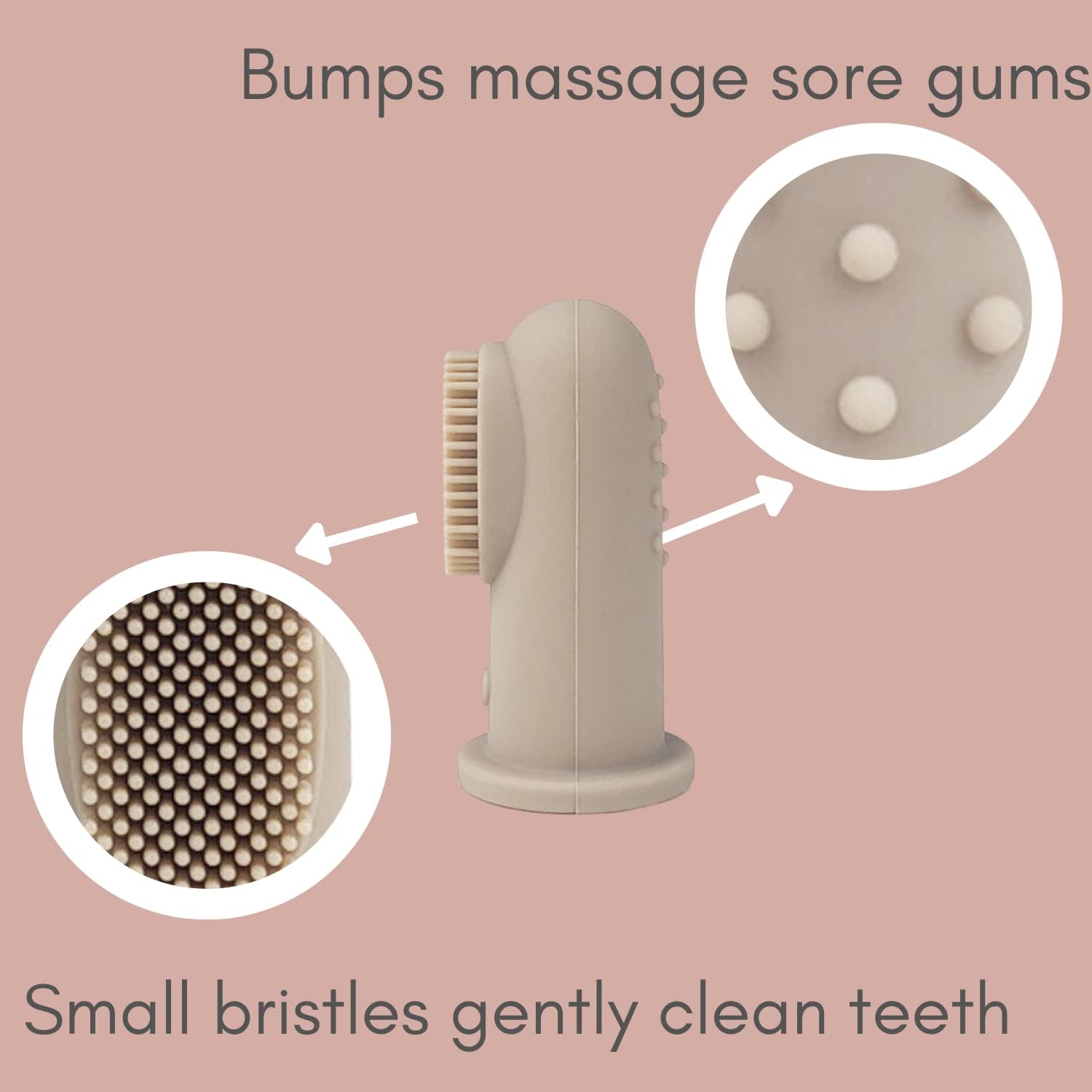 Baby Finger Toothbrush & Tongue Cleaner Oral Set - Sand