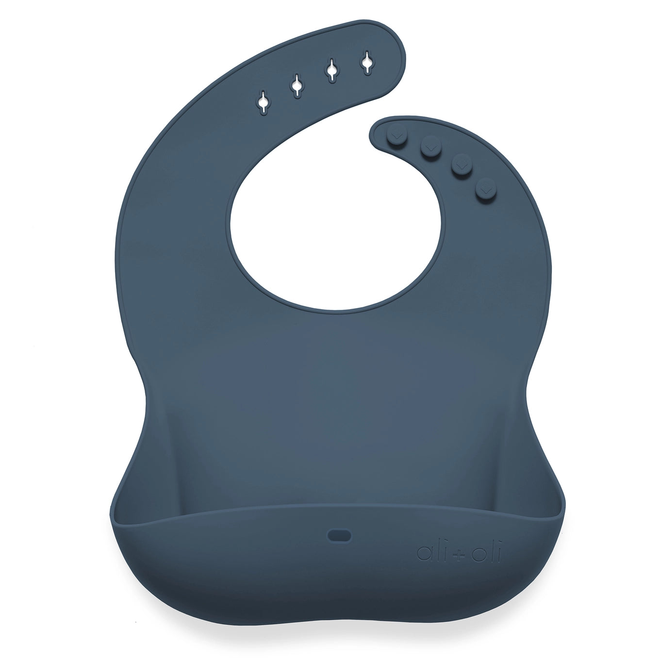 Silicone Roll Up & Stay Closed Baby Bib: Night (Navy)