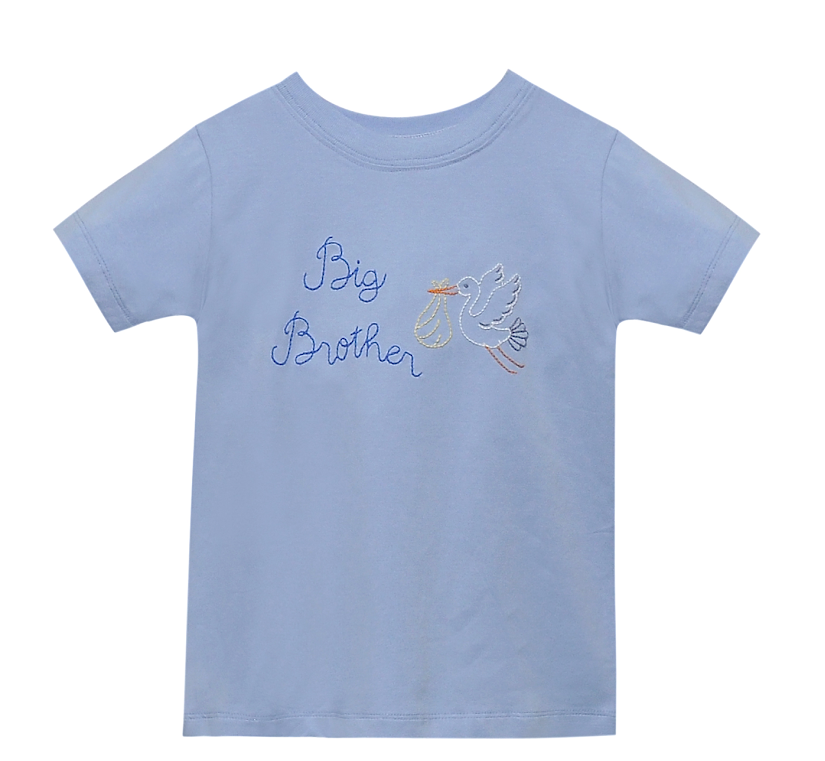 Blue Houston T-Shirt: Big Brother with Stork