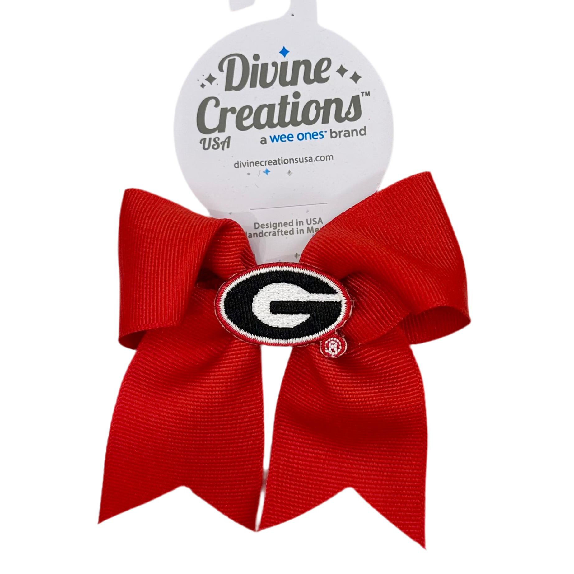 Medium Cheer Bow with Georgia Collegiate Patch