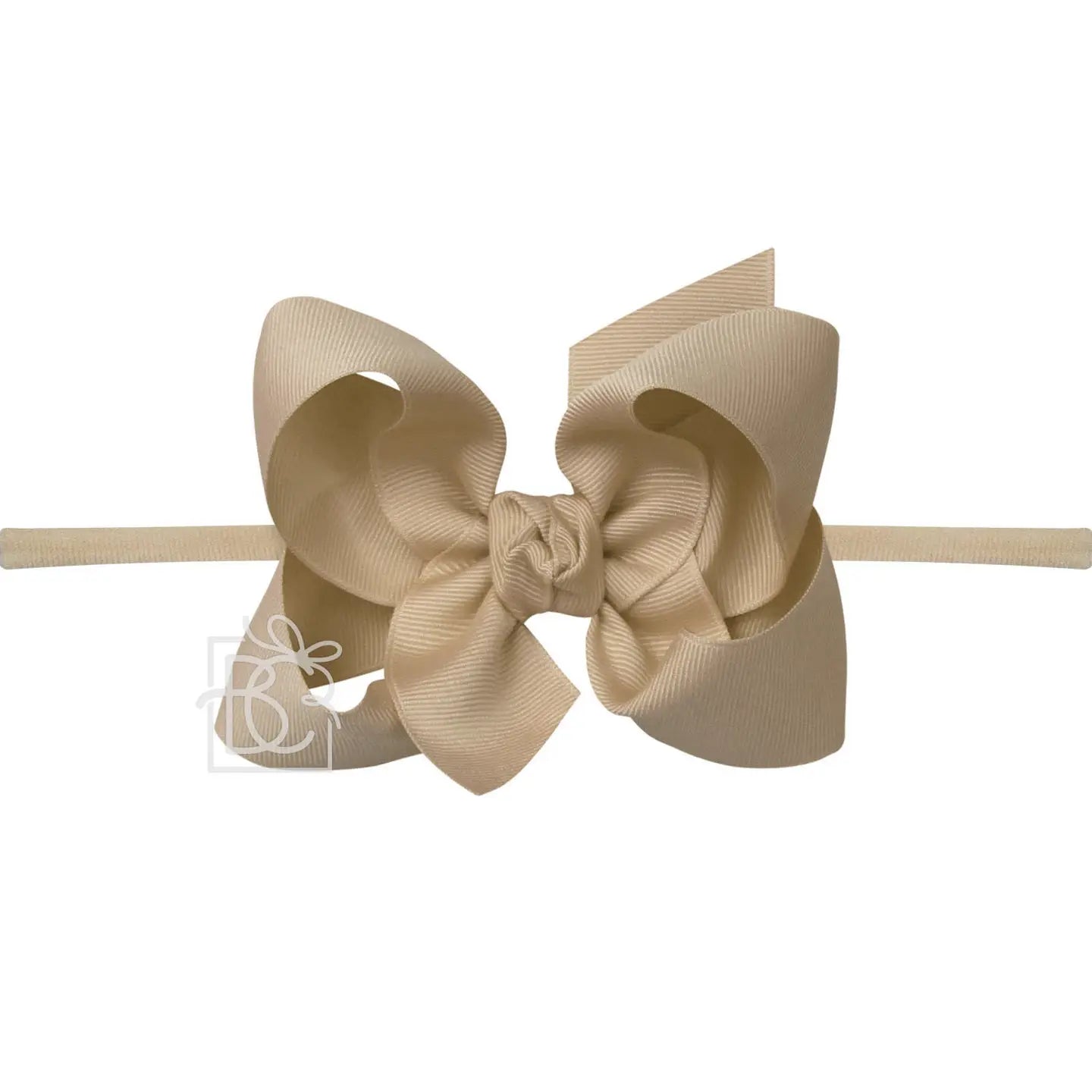 4.5" Infant Headband Hairbow: Oatmeal