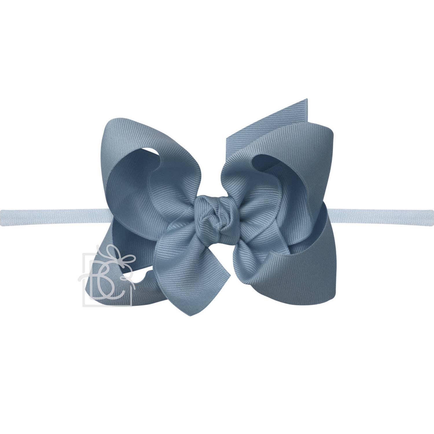 4.5" Infant Headband Hairbow: Williamsburg Blue