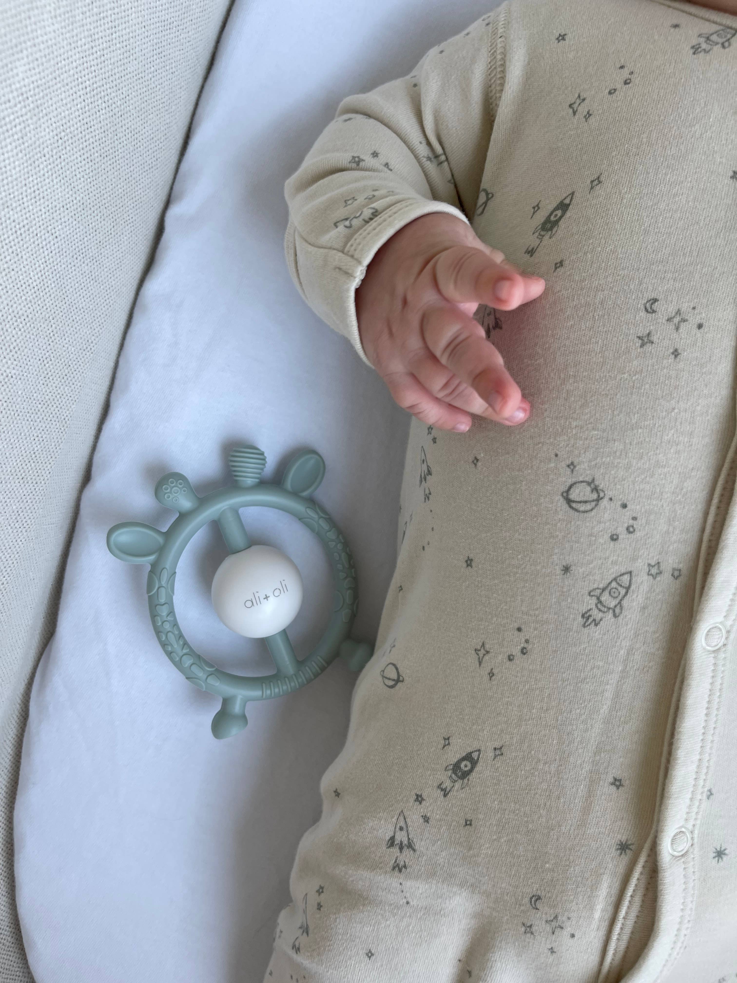 Giraffe Teether & Rattle Food-Grade Silicone Toy: Mist