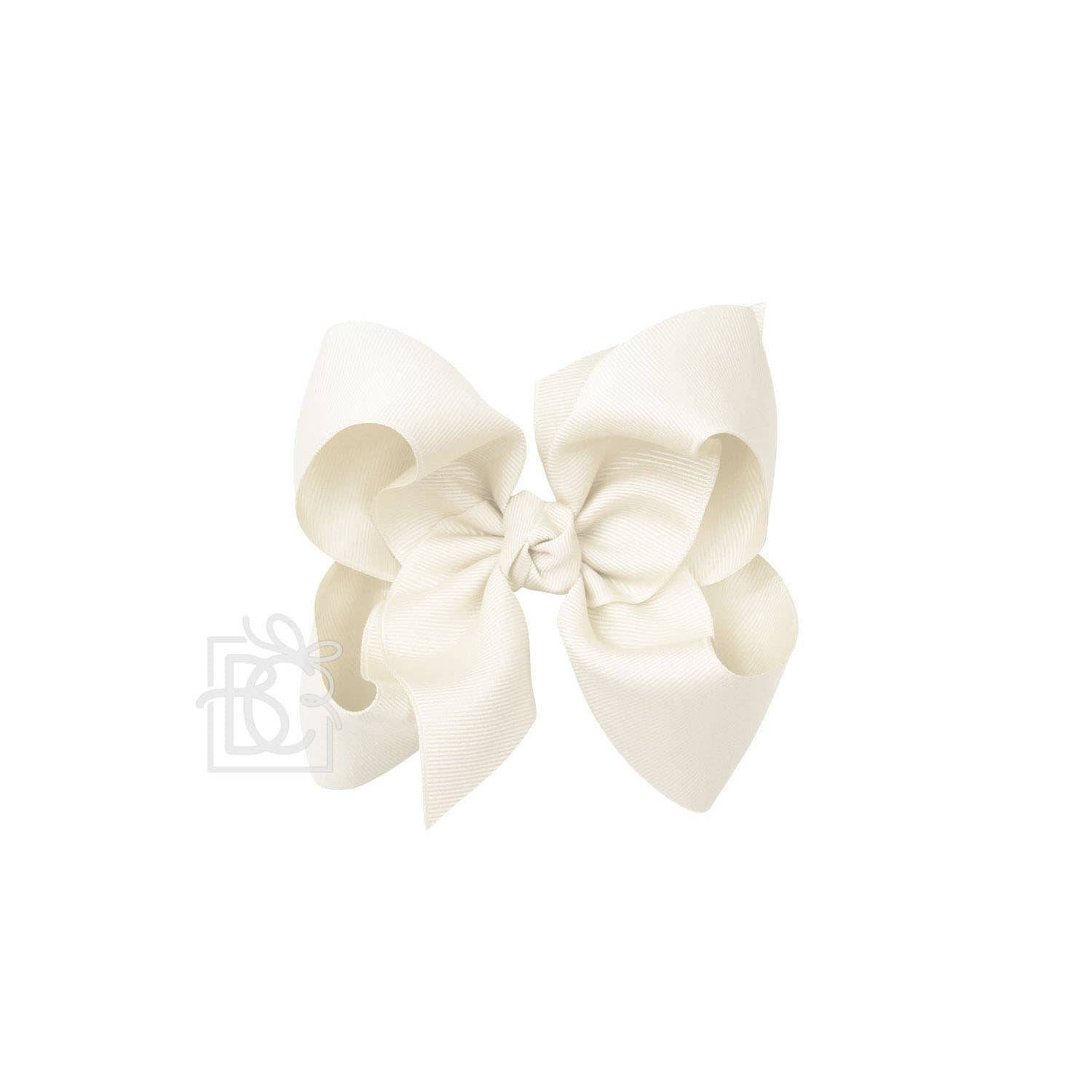 5.5" Hairbow on Alligator Clip: Antique White