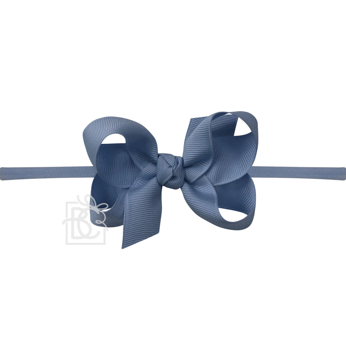 3.5" Infant Headband Hairbow: Smoke Blue