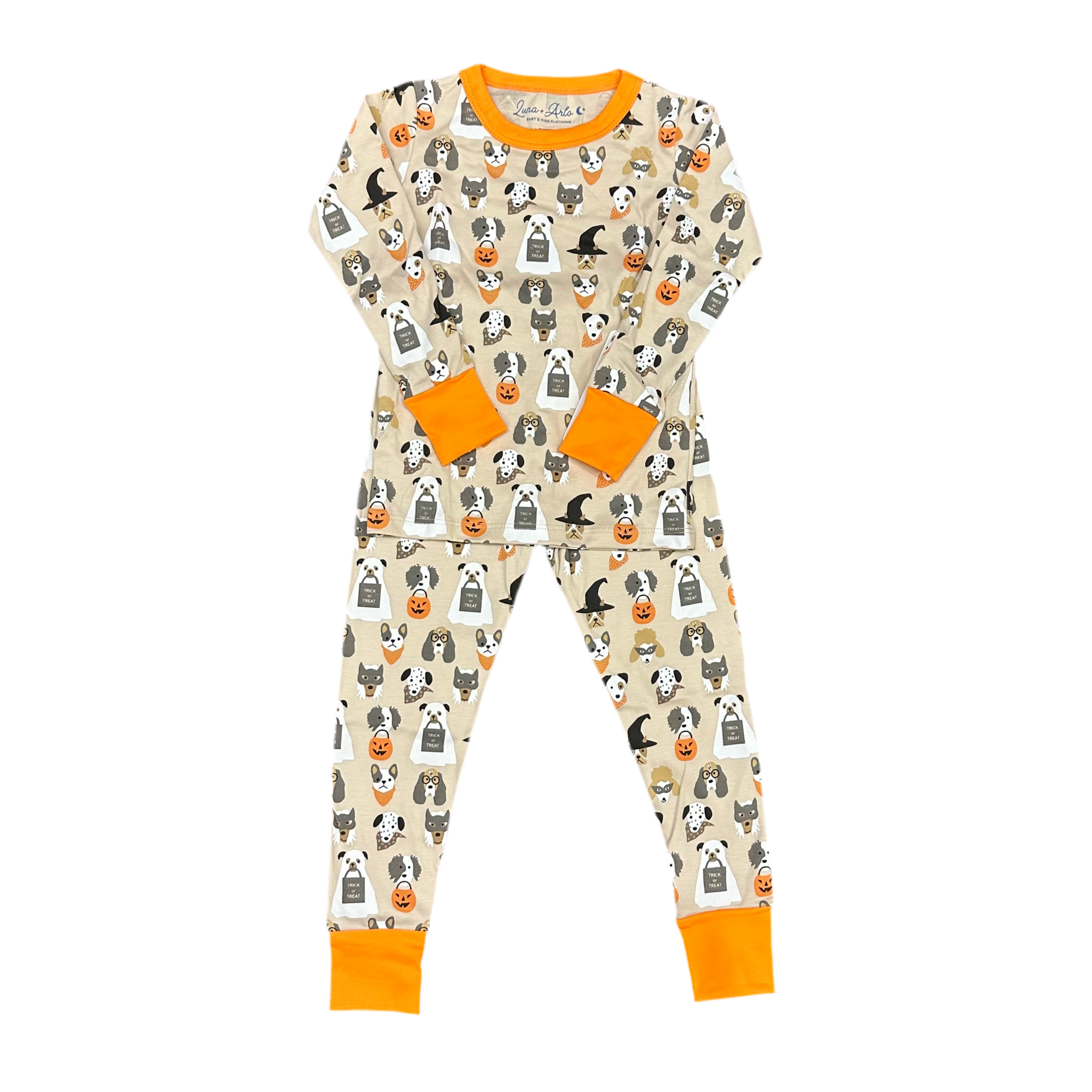 Halloween Hounds Long Pajamas: Driftwood