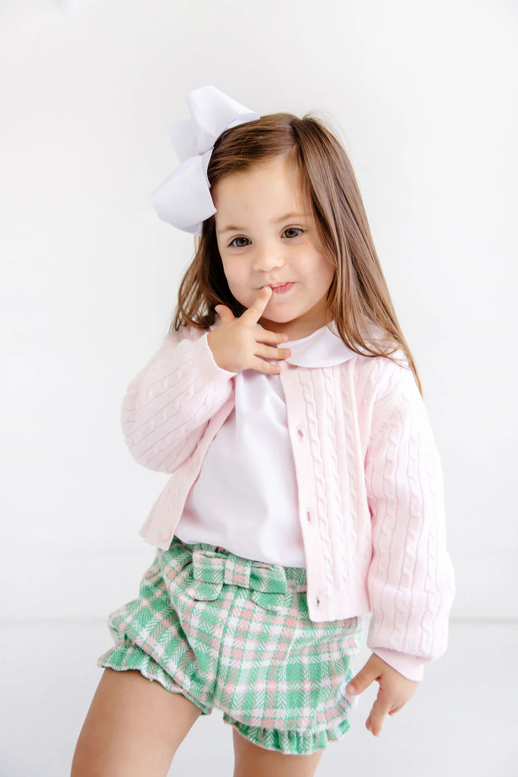 TBBC Cambridge Cable Knit Cardigan: Palm Beach Pink