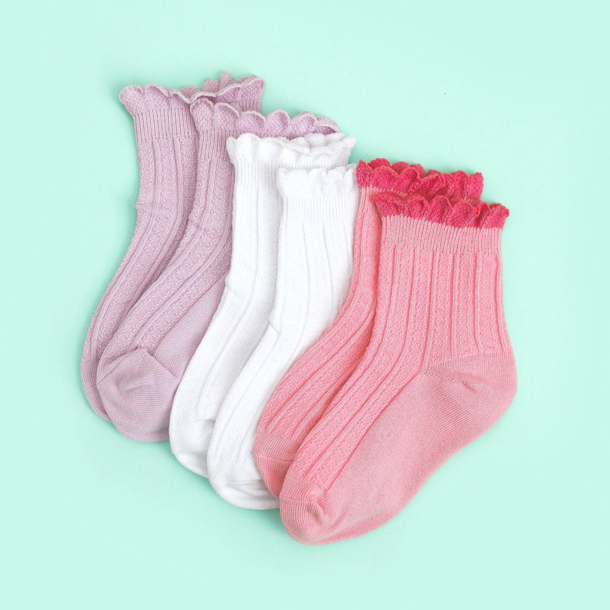 White Frill Midi Socks