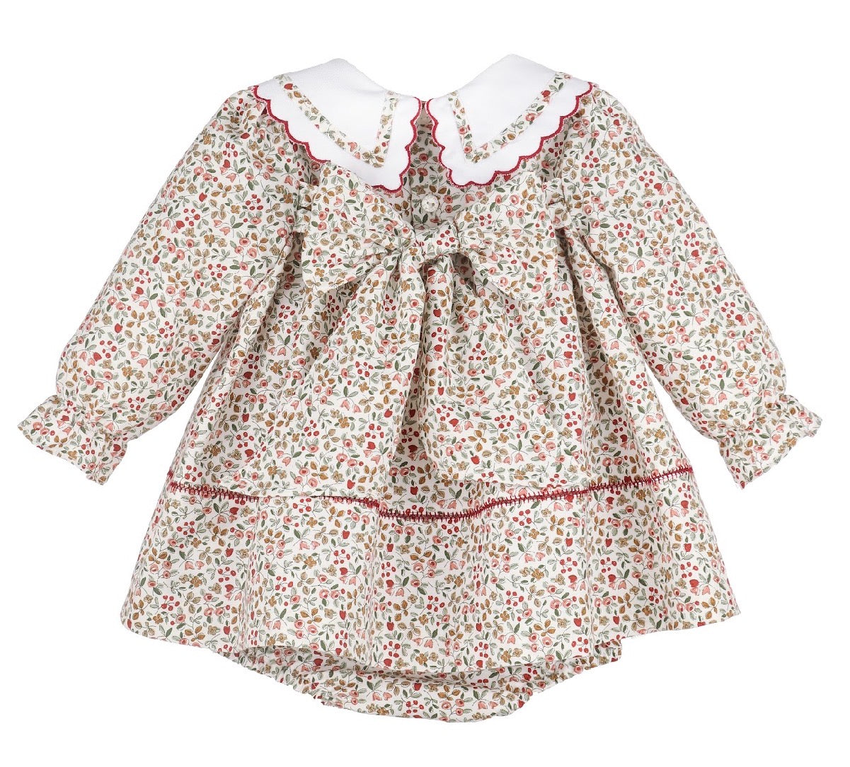 Claret Berries & Blooms Dress: Red