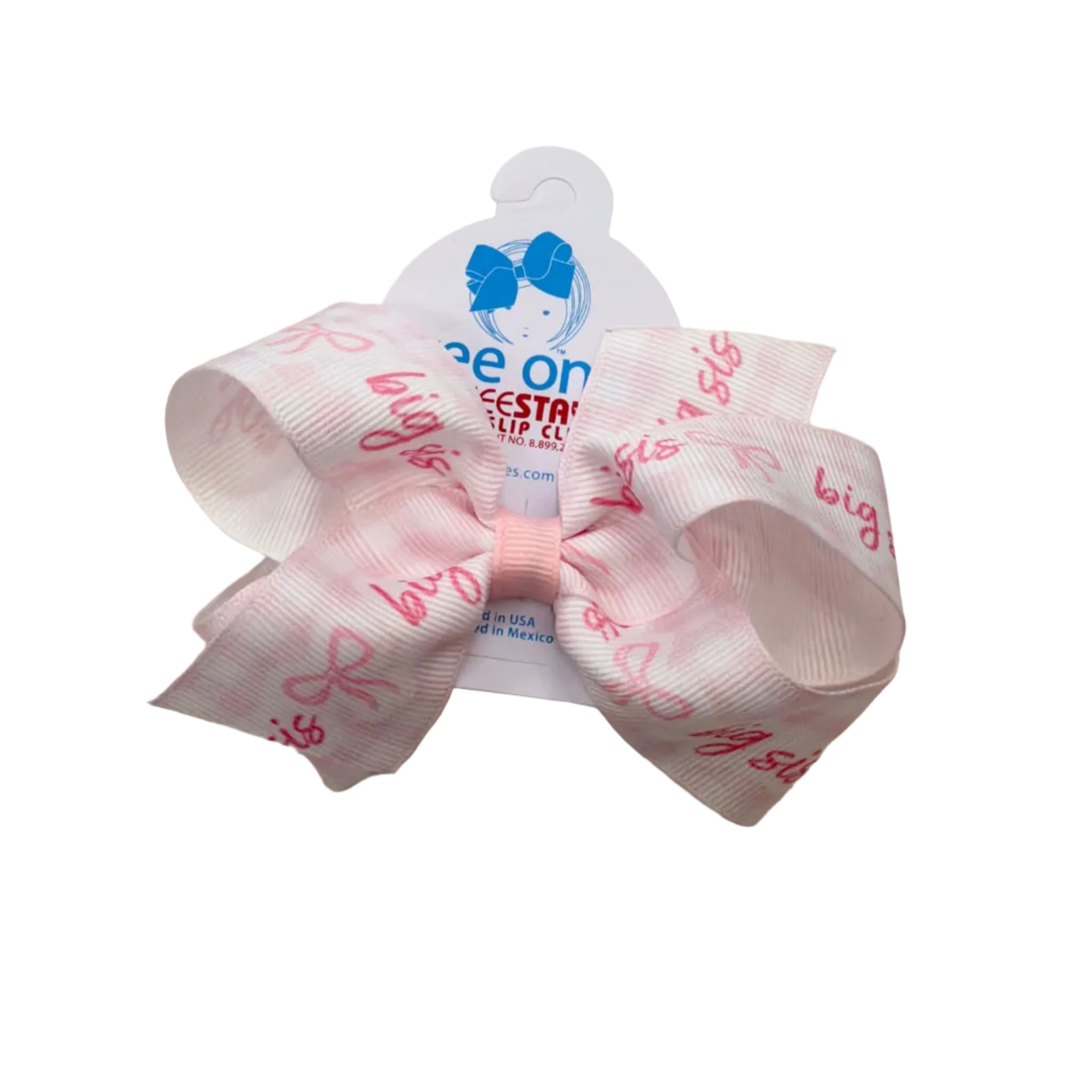 Big Sis Printed Print Grosgrain Hair Bow