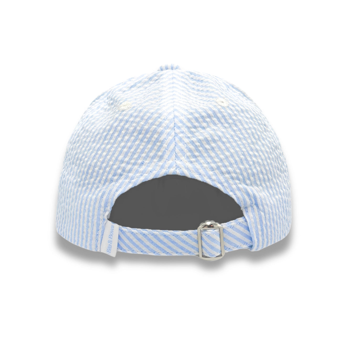 Bunny Baseball Hat: Blue Seersucker