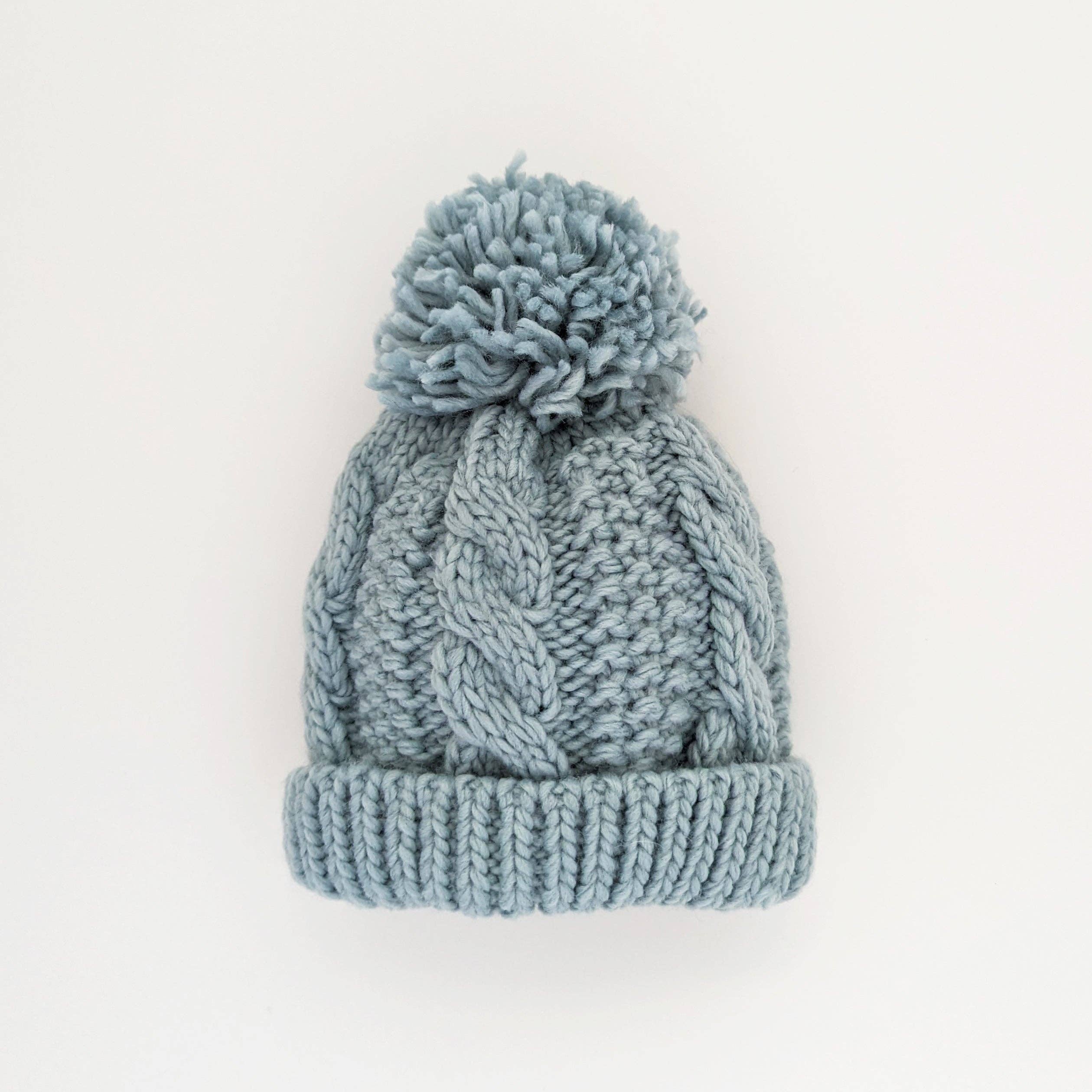 Cable Beanie Hat: Surf Blue