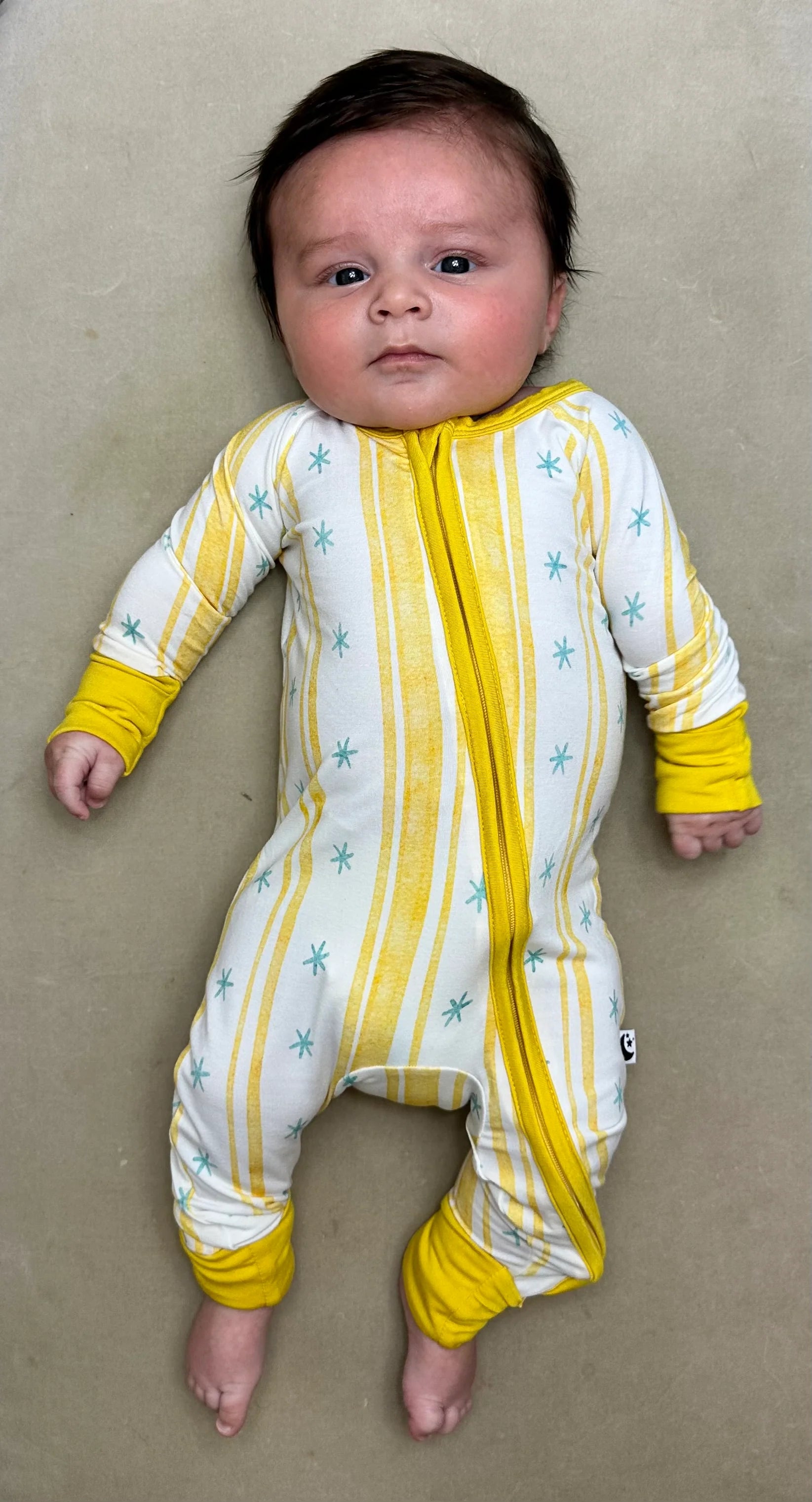 2-Way Zipper Romper: Starlight Stripe