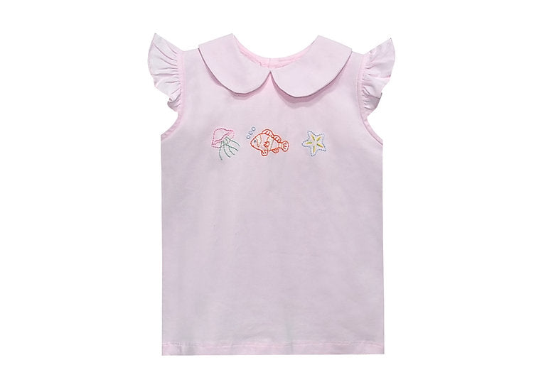 Pink Emma Blouse: Ocean Charms