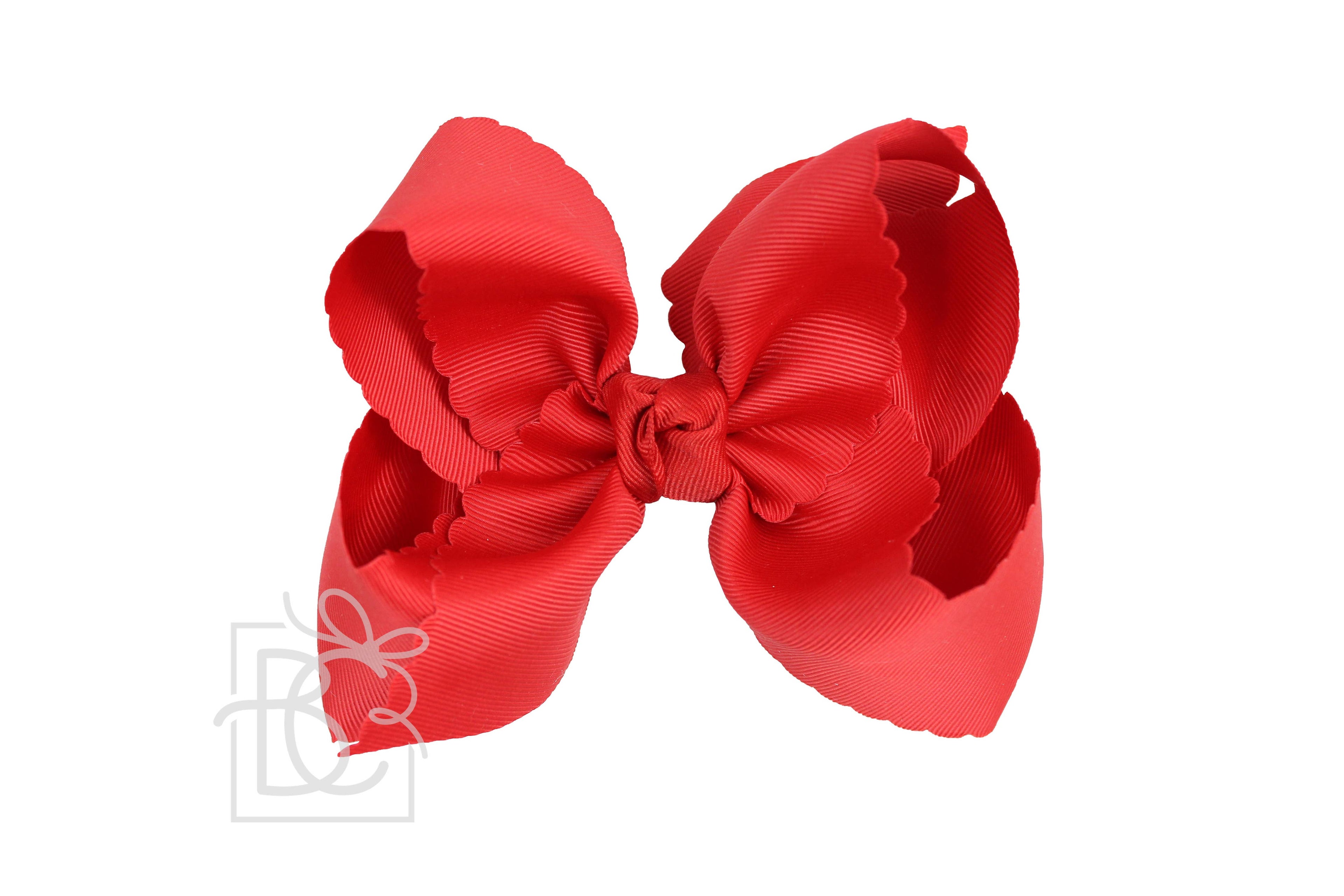 5.5" Scalloped Edge Hairbow on Alligator Clip: