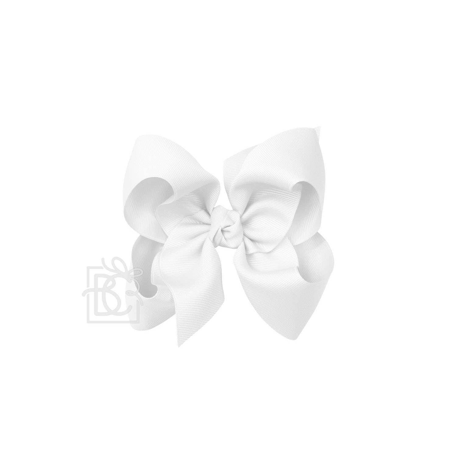 5.5" Hairbow on Alligator Clip: White
