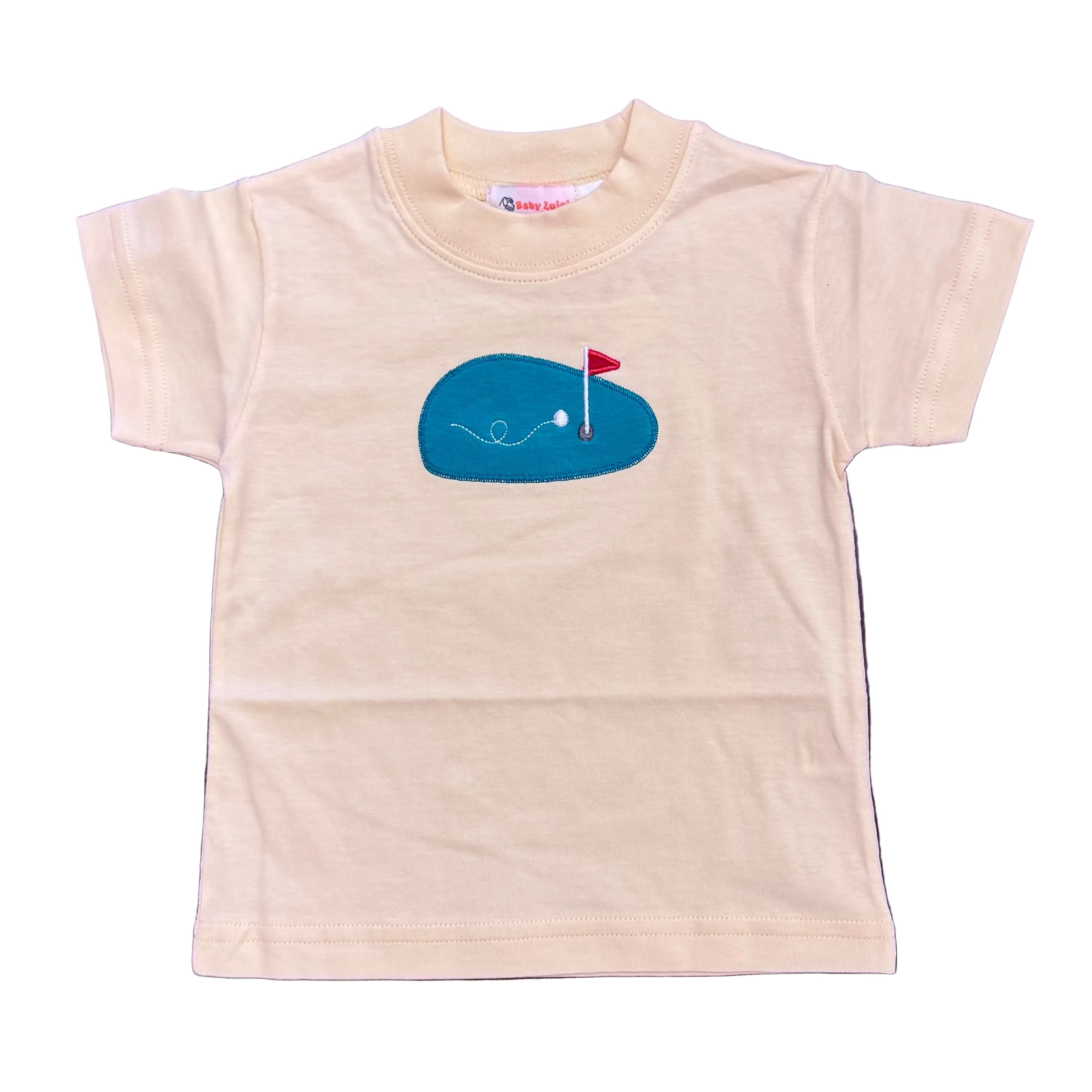 Boys Pale Yellow SS T-Shirt with Golf Applique
