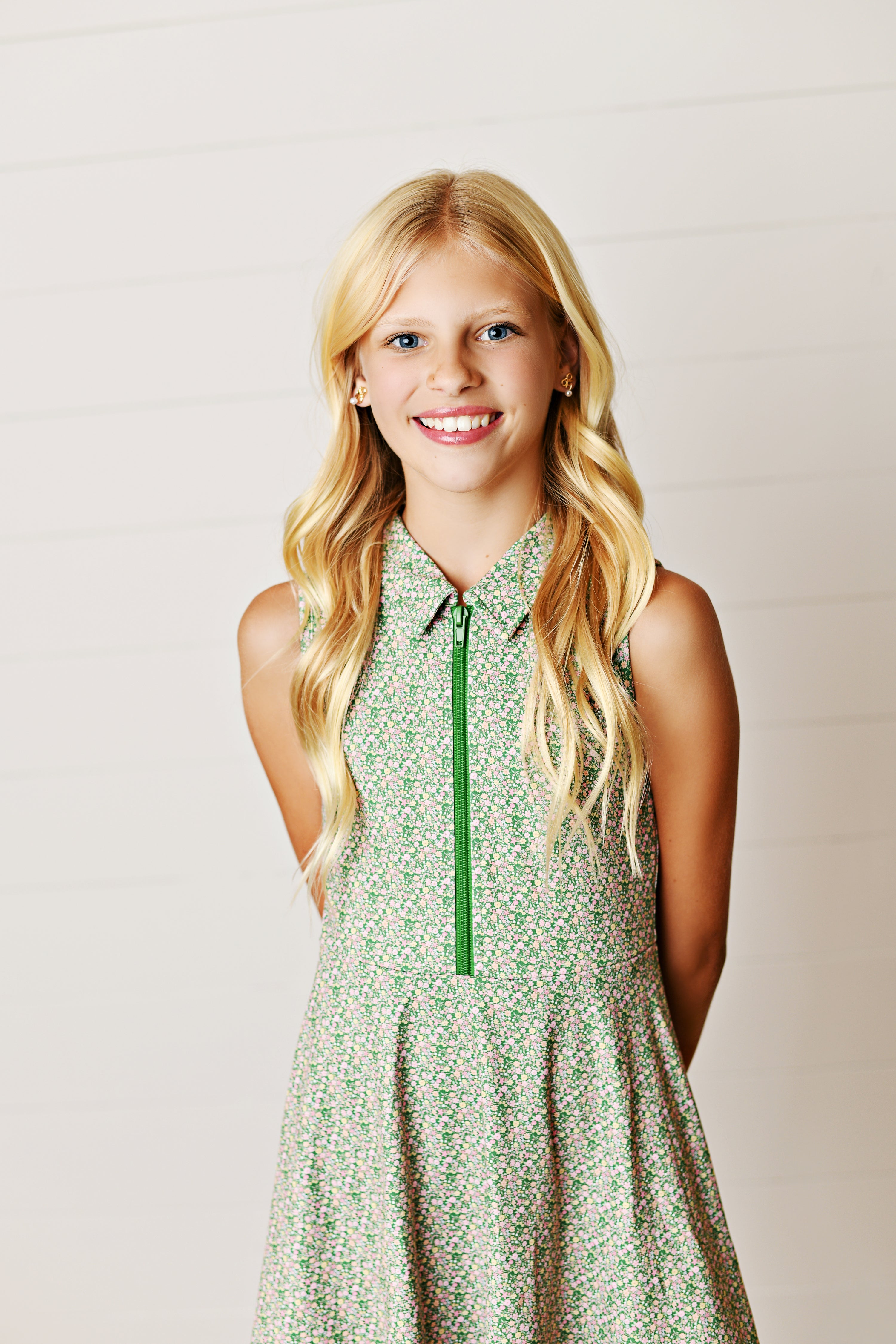 Olive Ditsy Floral Tennis Dress