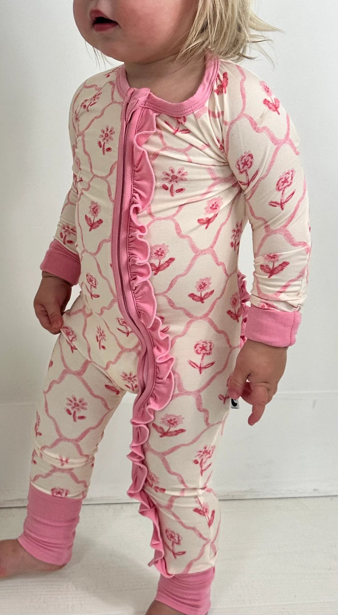 2-Way Zipper Romper: Blush & Bloom
