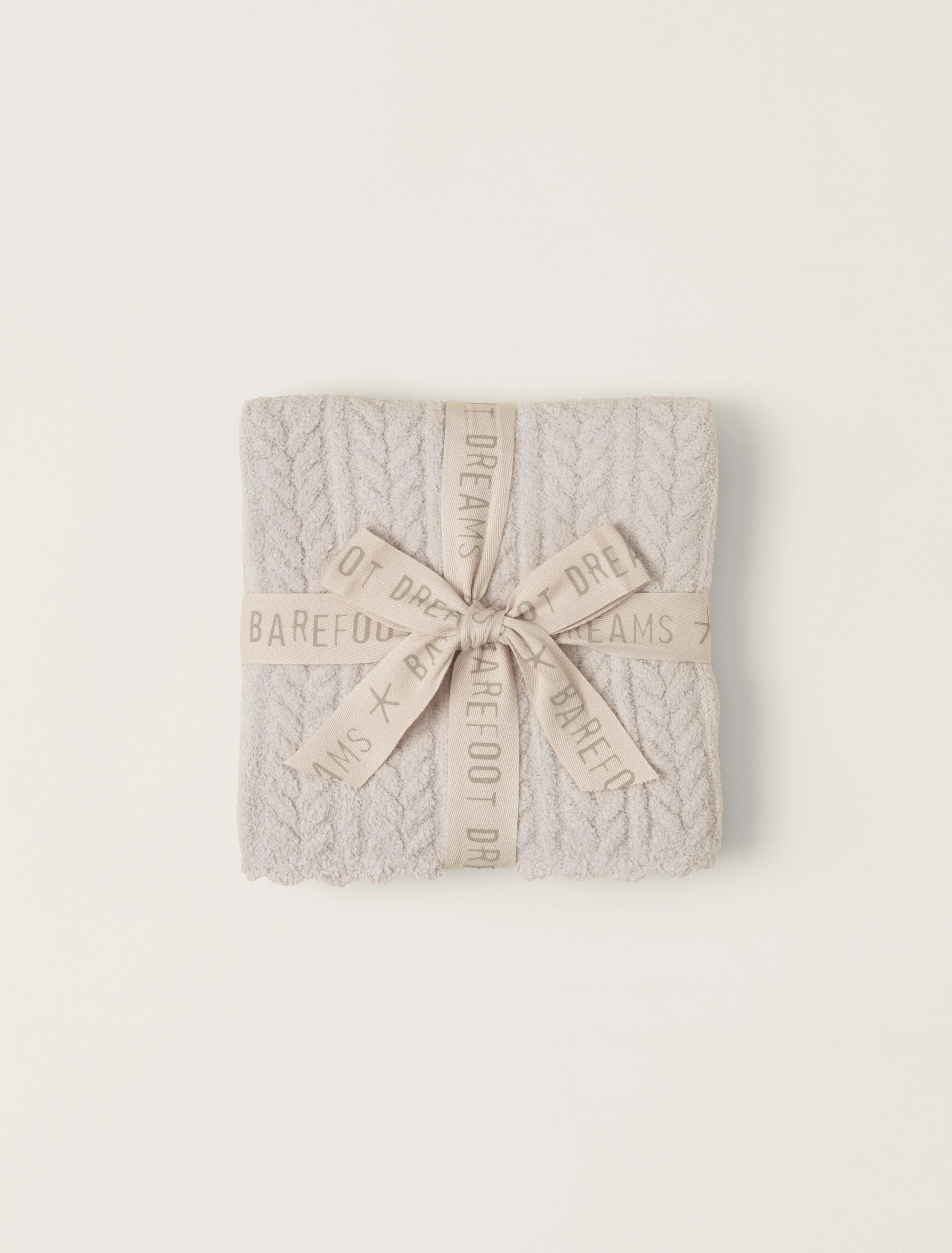 Barefoot Dreams Cozy Chic Heirloom Receiving Blanket: Stone (30"x30")