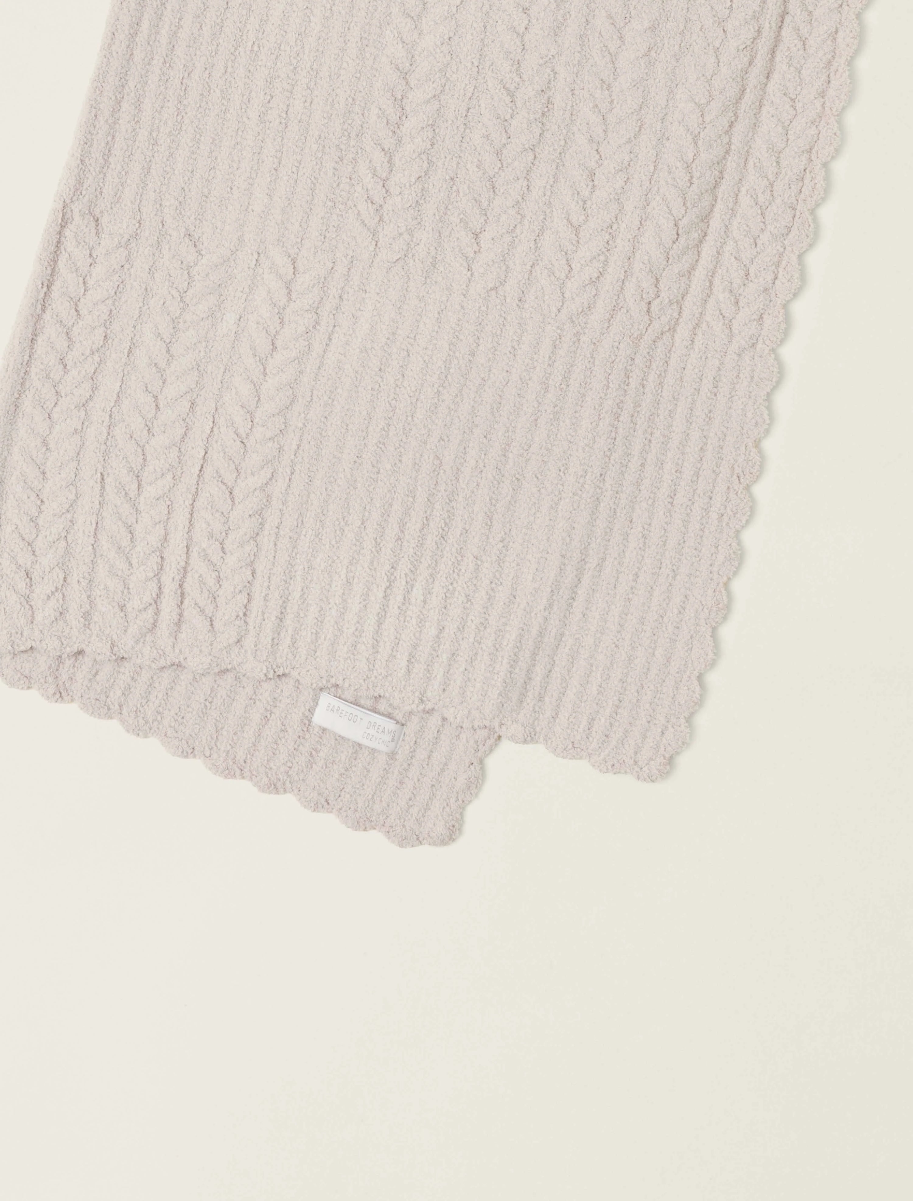 Barefoot Dreams Cozy Chic Heirloom Receiving Blanket: Stone (30"x30")
