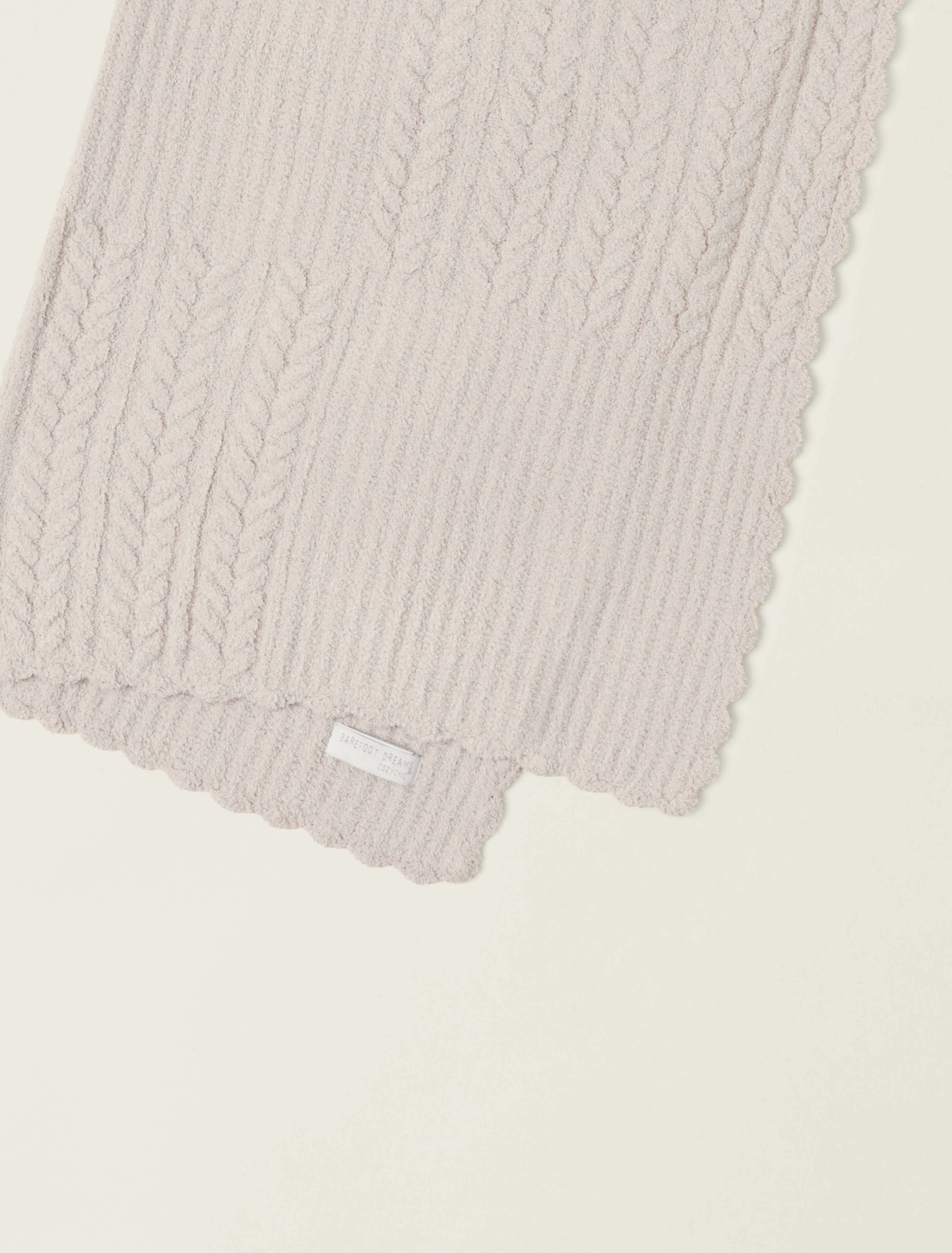 Barefoot Dreams Cozy Chic Heirloom Receiving Blanket: Stone (30"x30")