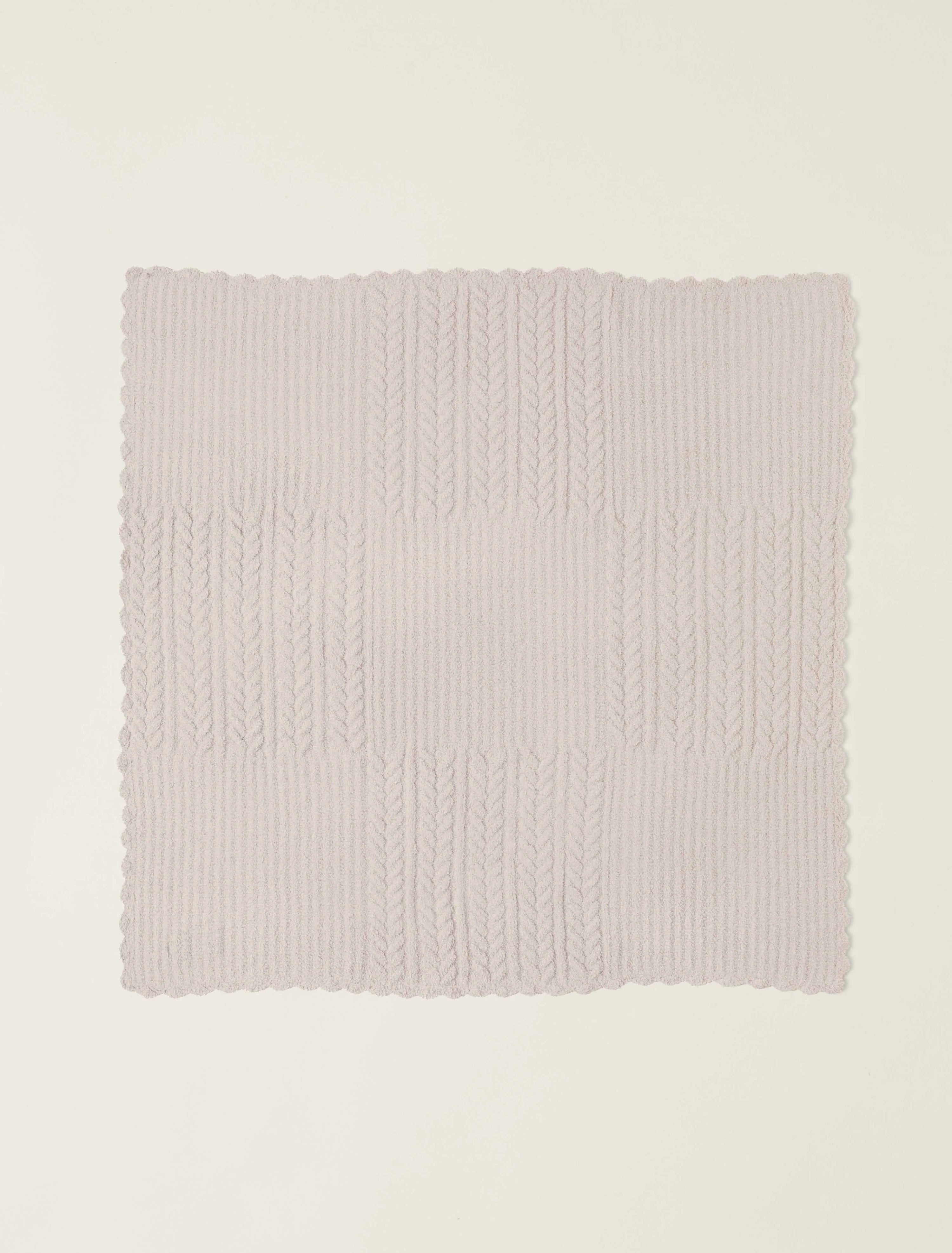 Barefoot Dreams Cozy Chic Heirloom Receiving Blanket: Stone (30"x30")
