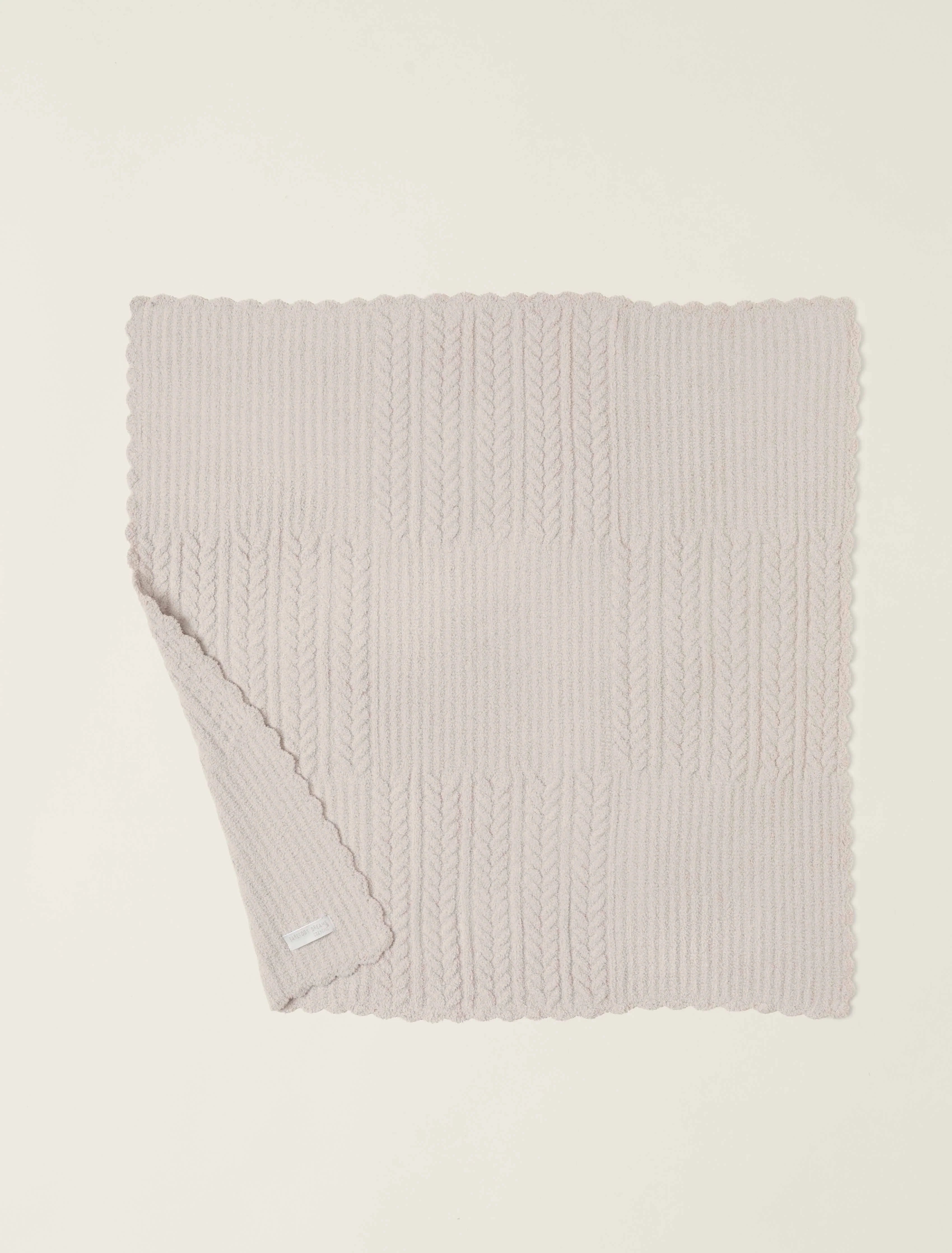 Barefoot Dreams Cozy Chic Heirloom Receiving Blanket: Stone (30"x30")