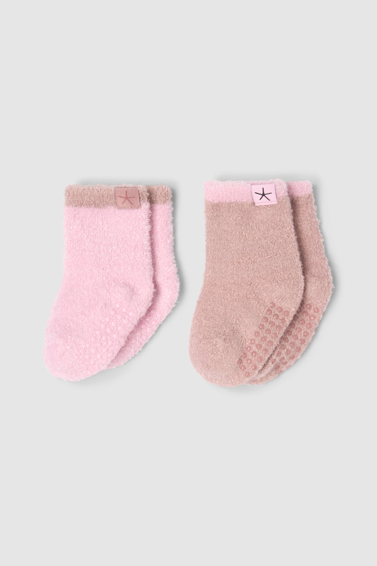 Barefoot Dreams CozyChic Lite® Baby Tipped Sock Set: Teaberry / Barbie Pink