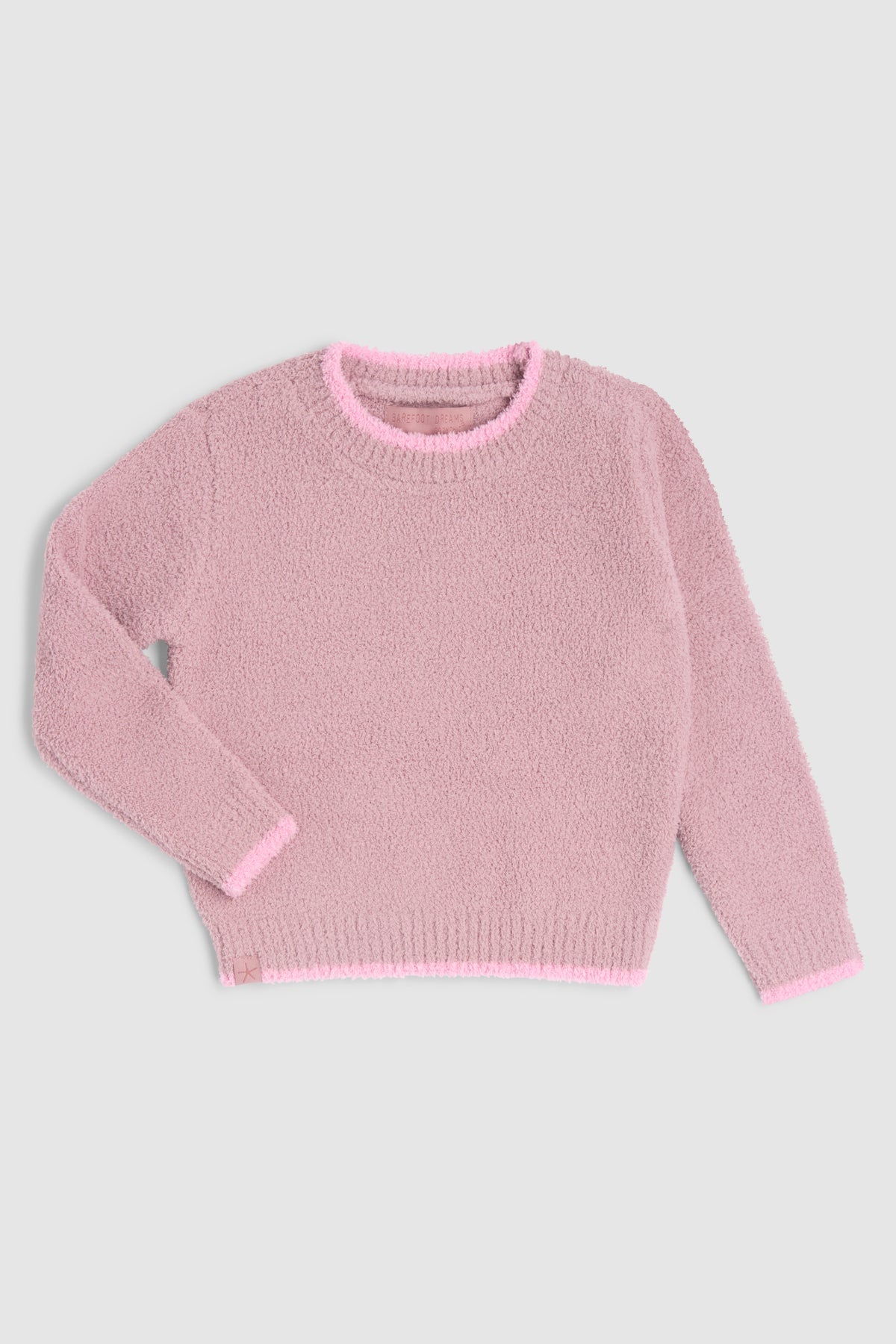 Barefoot Dreams CozyChic® Toddler Tipped Pullover: Teaberry / Barbie Pink