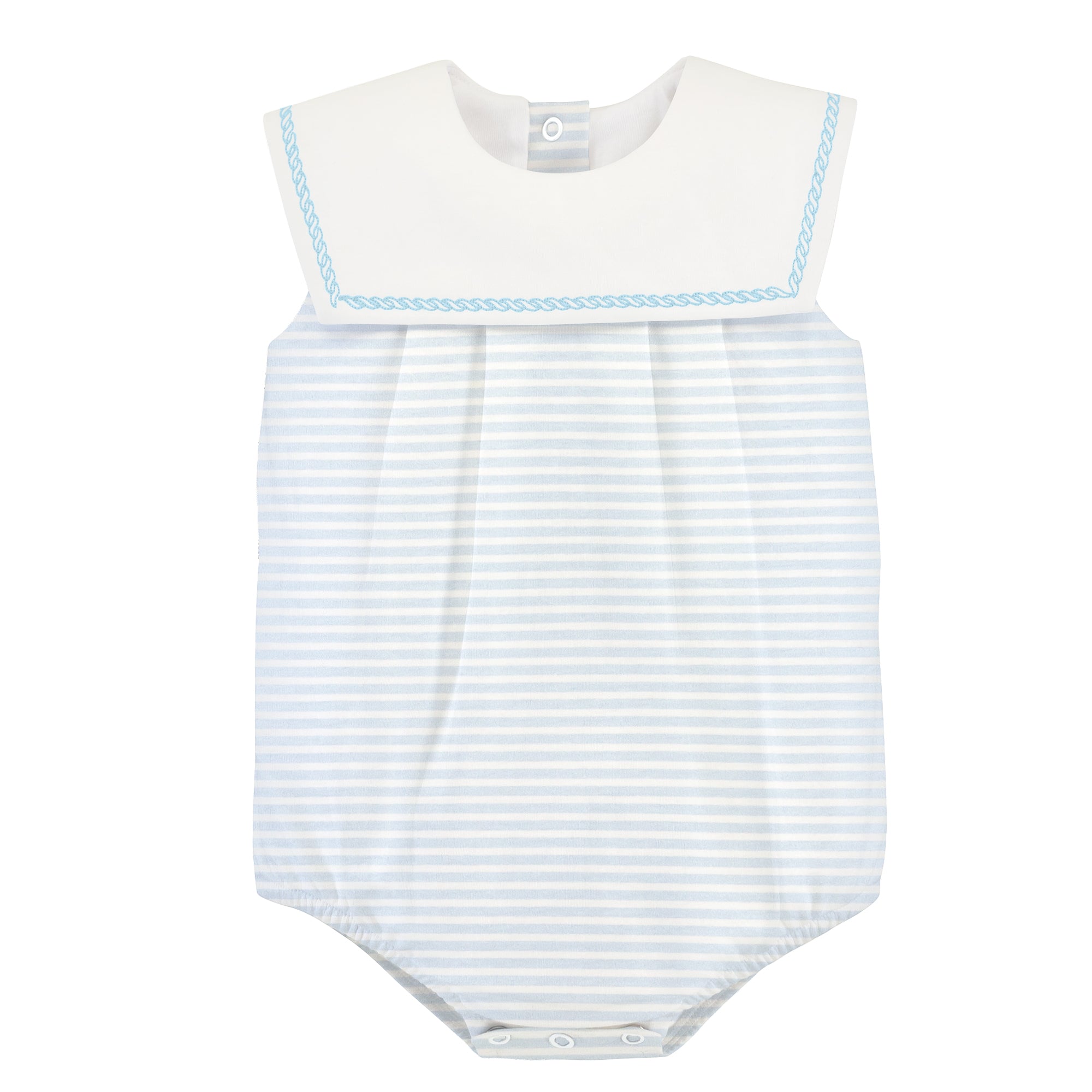 Light Blue Stripes Sailor Bib Bubble