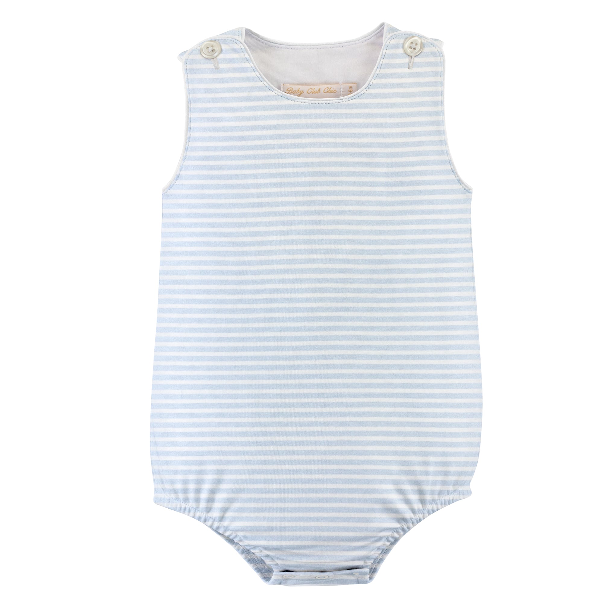Light Blue Stripes Printed Bubble with Piping