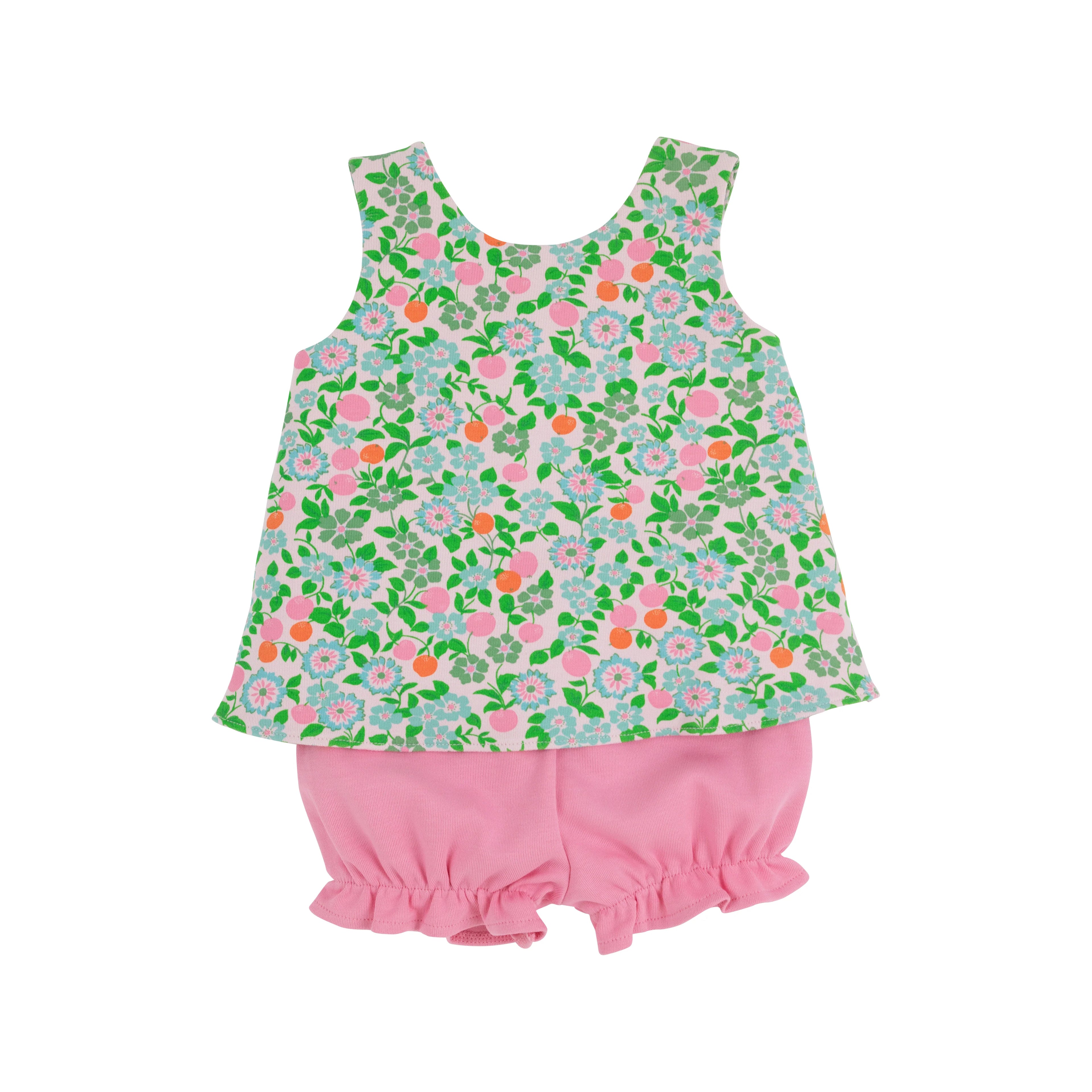 TBBC Pima Bettye Bloomer Set: Natchez and Nectarines with Hamptons Hot Pink