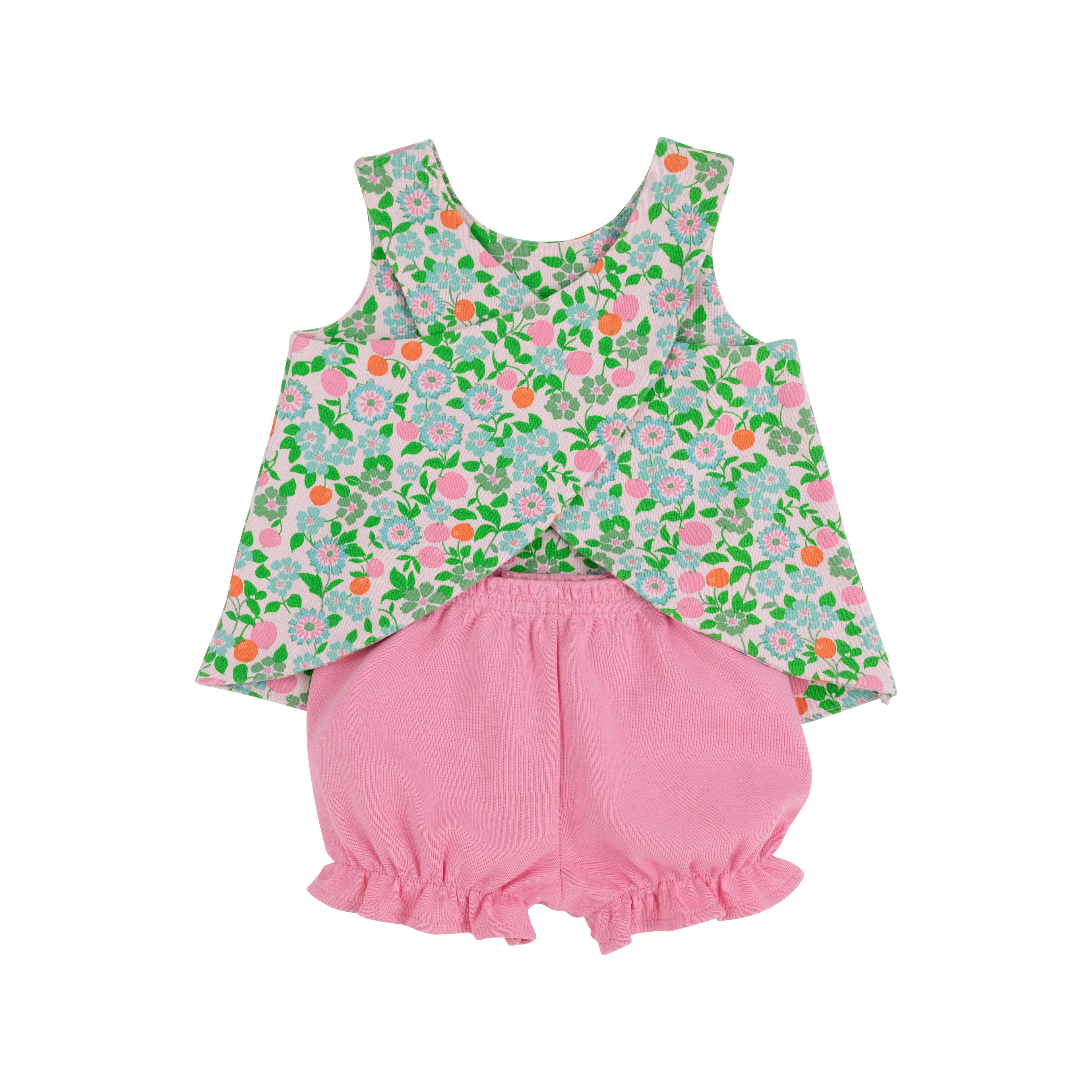 TBBC Pima Bettye Bloomer Set: Natchez and Nectarines with Hamptons Hot Pink