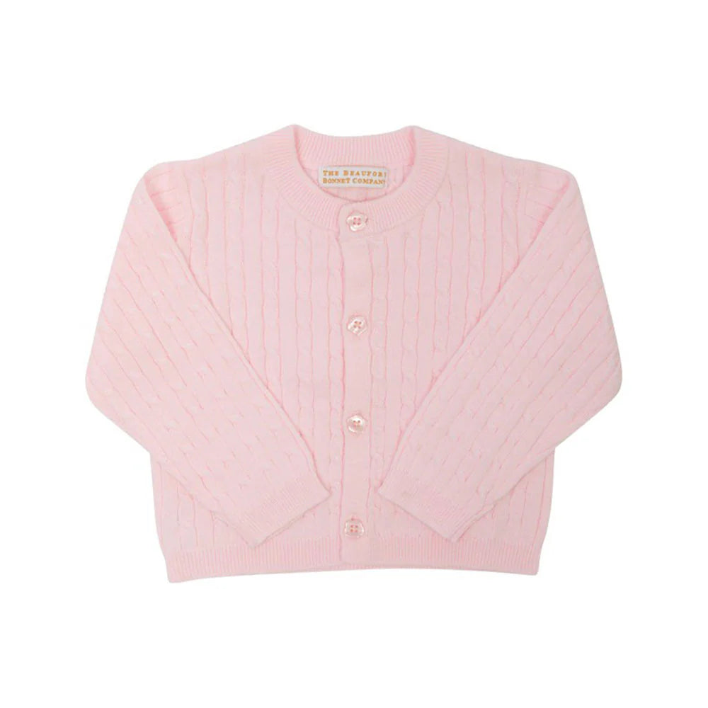 TBBC Cambridge Cable Knit Cardigan: Palm Beach Pink