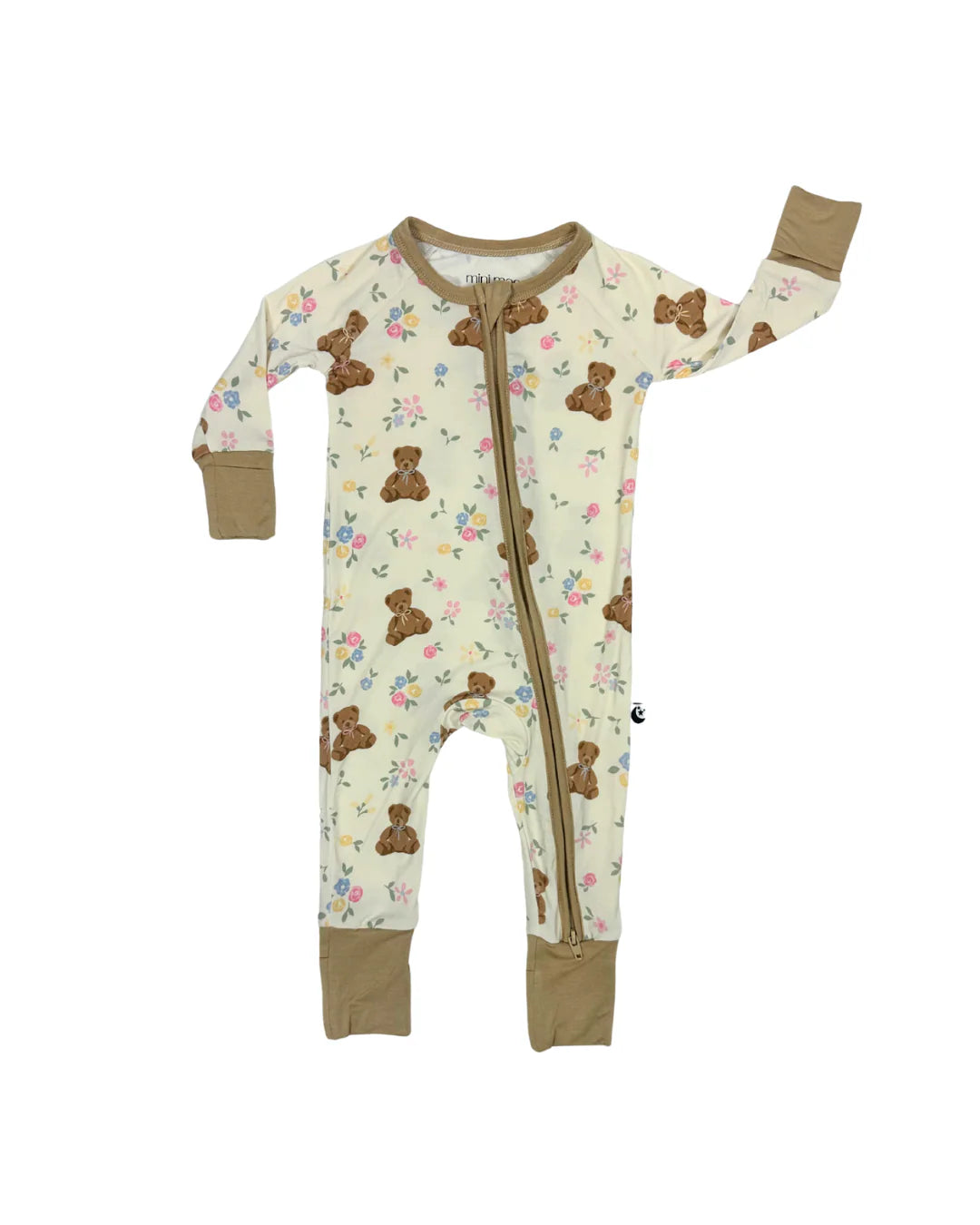 2-Way Zipper Romper: Teddy in Bloom