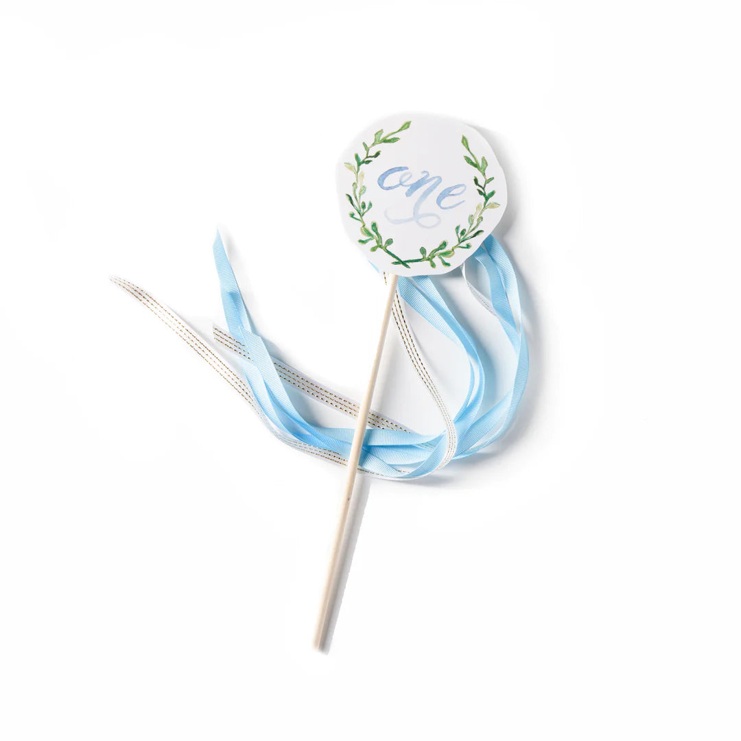 Over the Moon "ONE" Birthday Wand w/Laurel Wreath