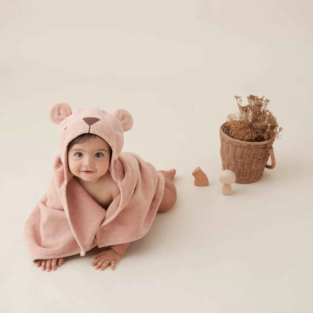 Hooded Baby Bath Wrap: Bear