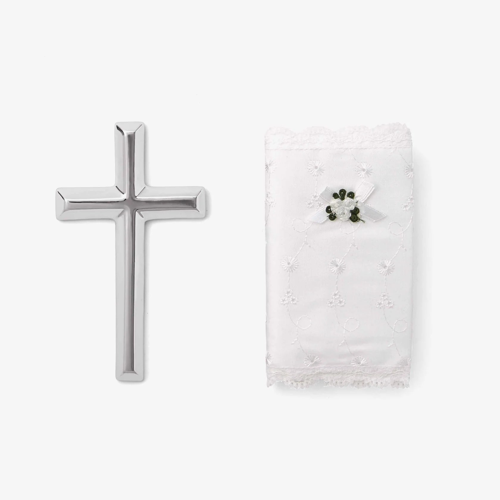 Elegant Baby Heirloom Bible & Cross Gift Set