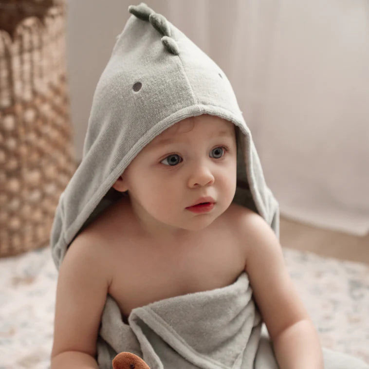 Hooded Baby Bath Wrap: Dinosaur
