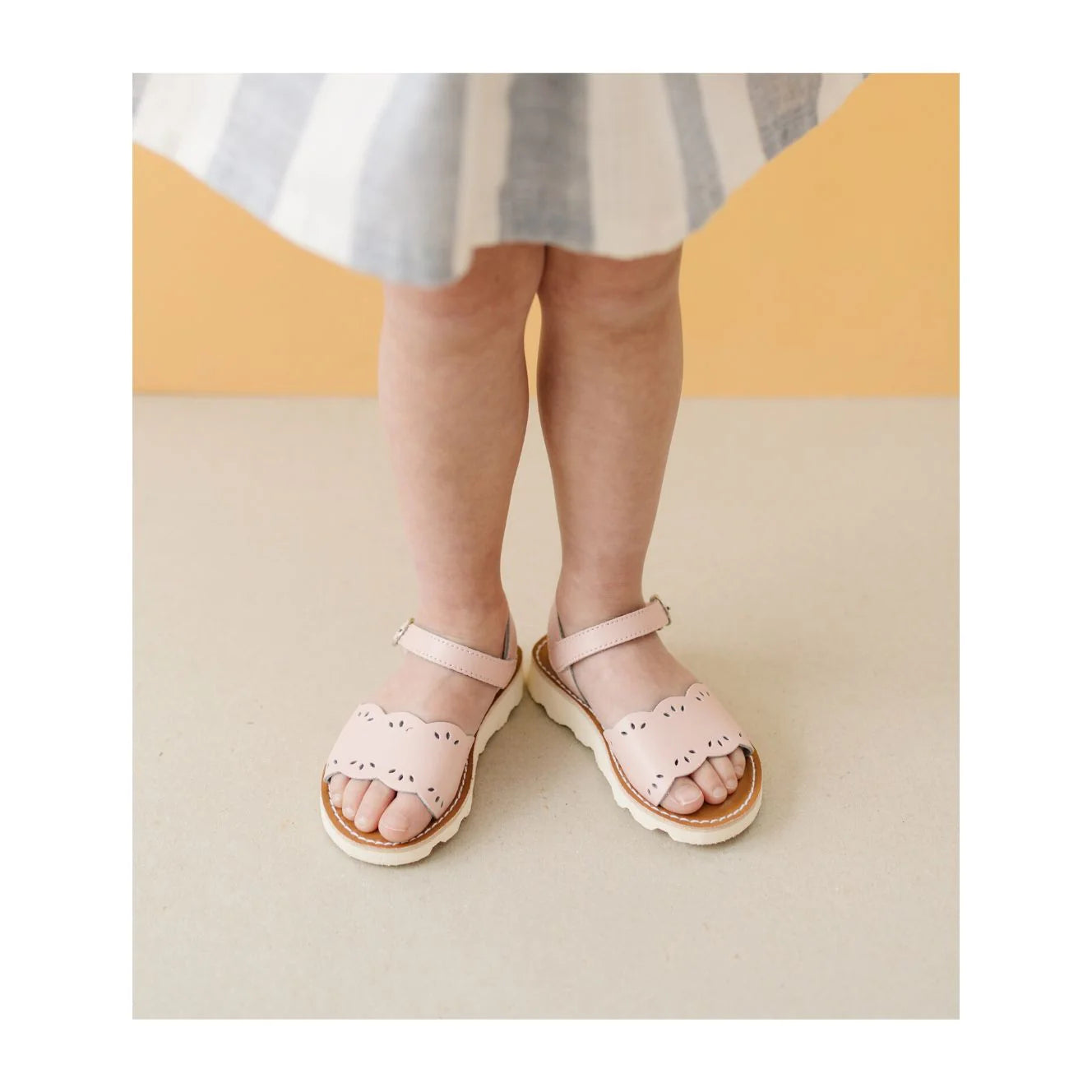 Ella Scalloped Sandal: Pink