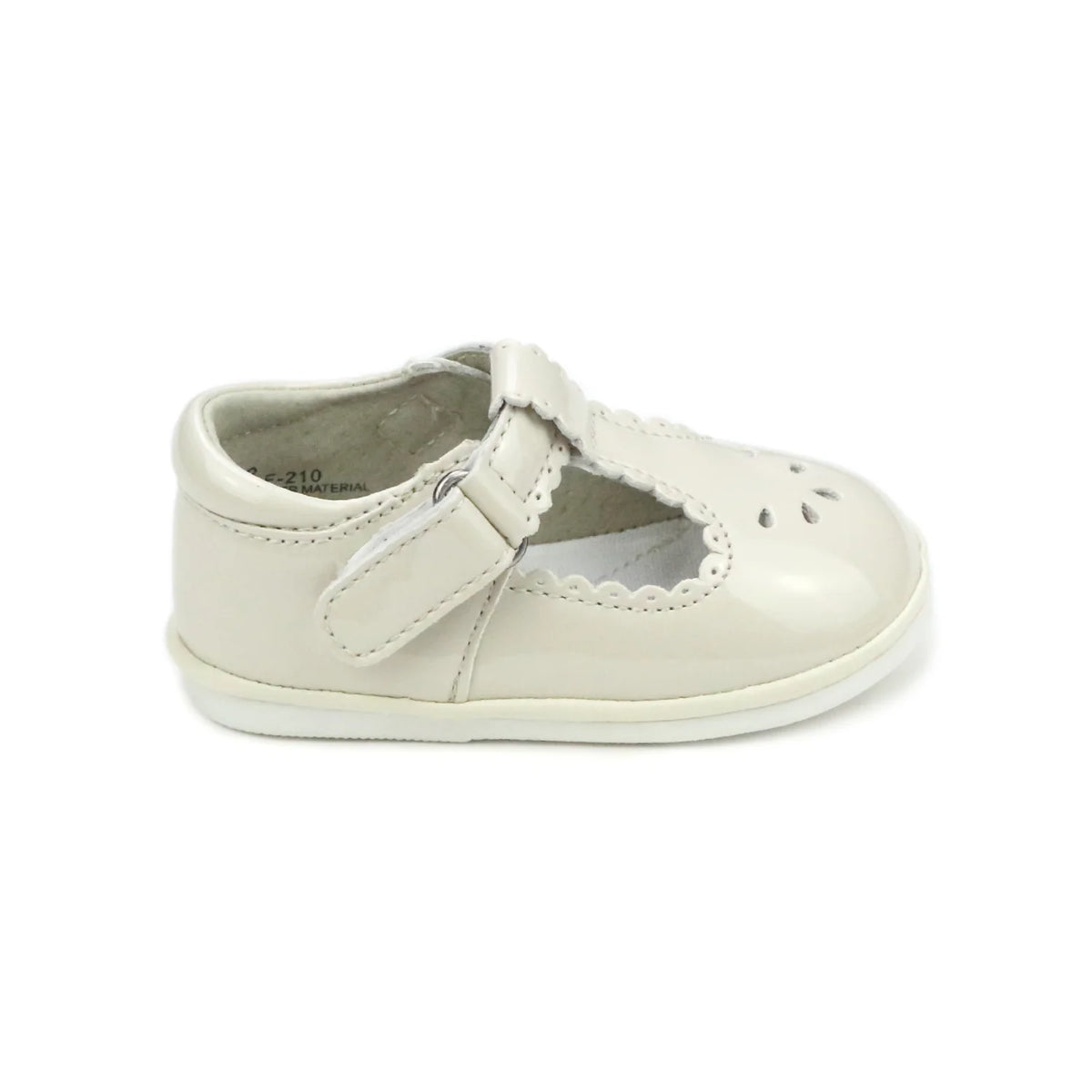 Dottie Scalloped Perforated Mary Jane: Patent Cream