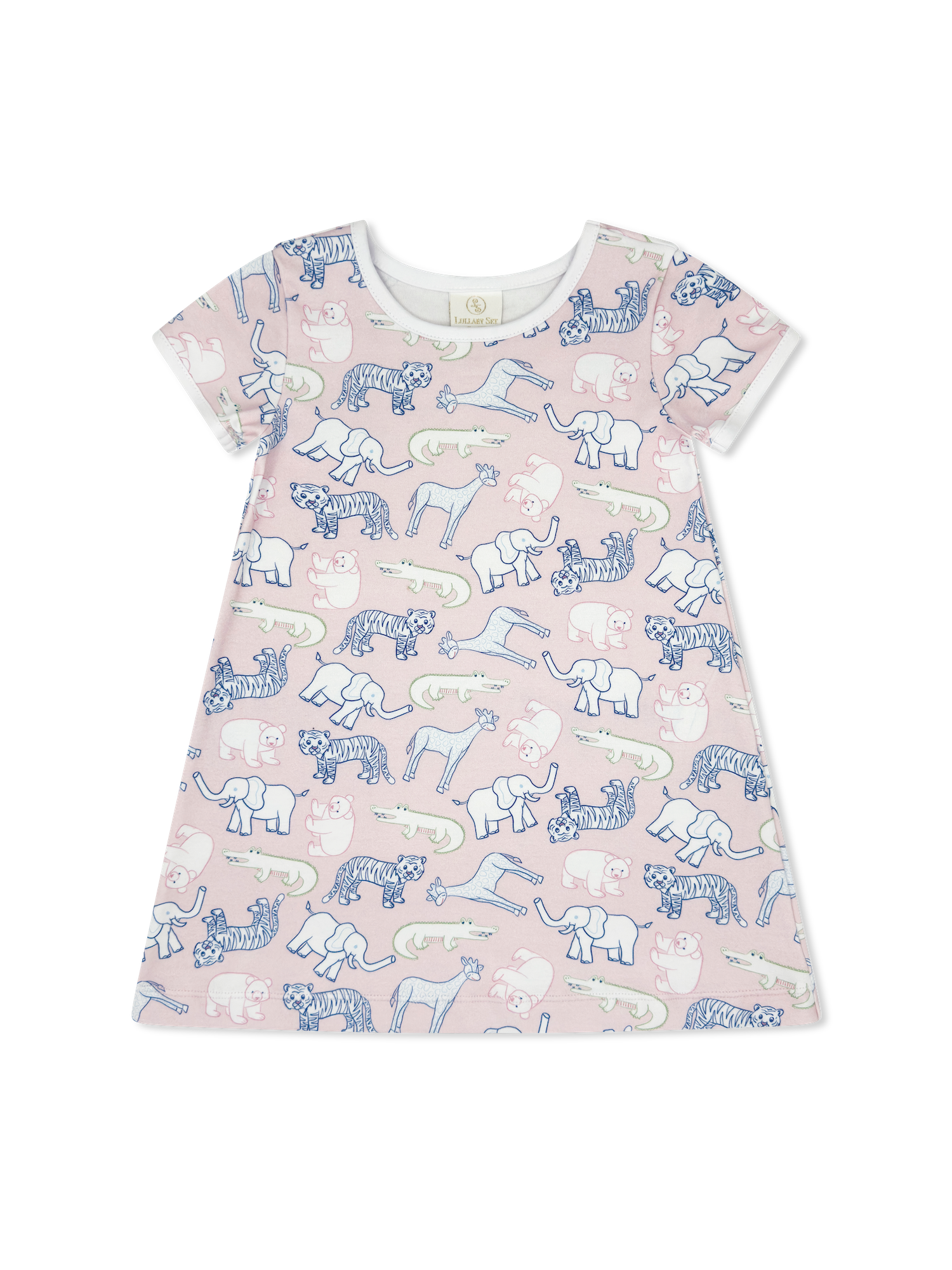 Zoo Print Faith Play Dress: Light Pink