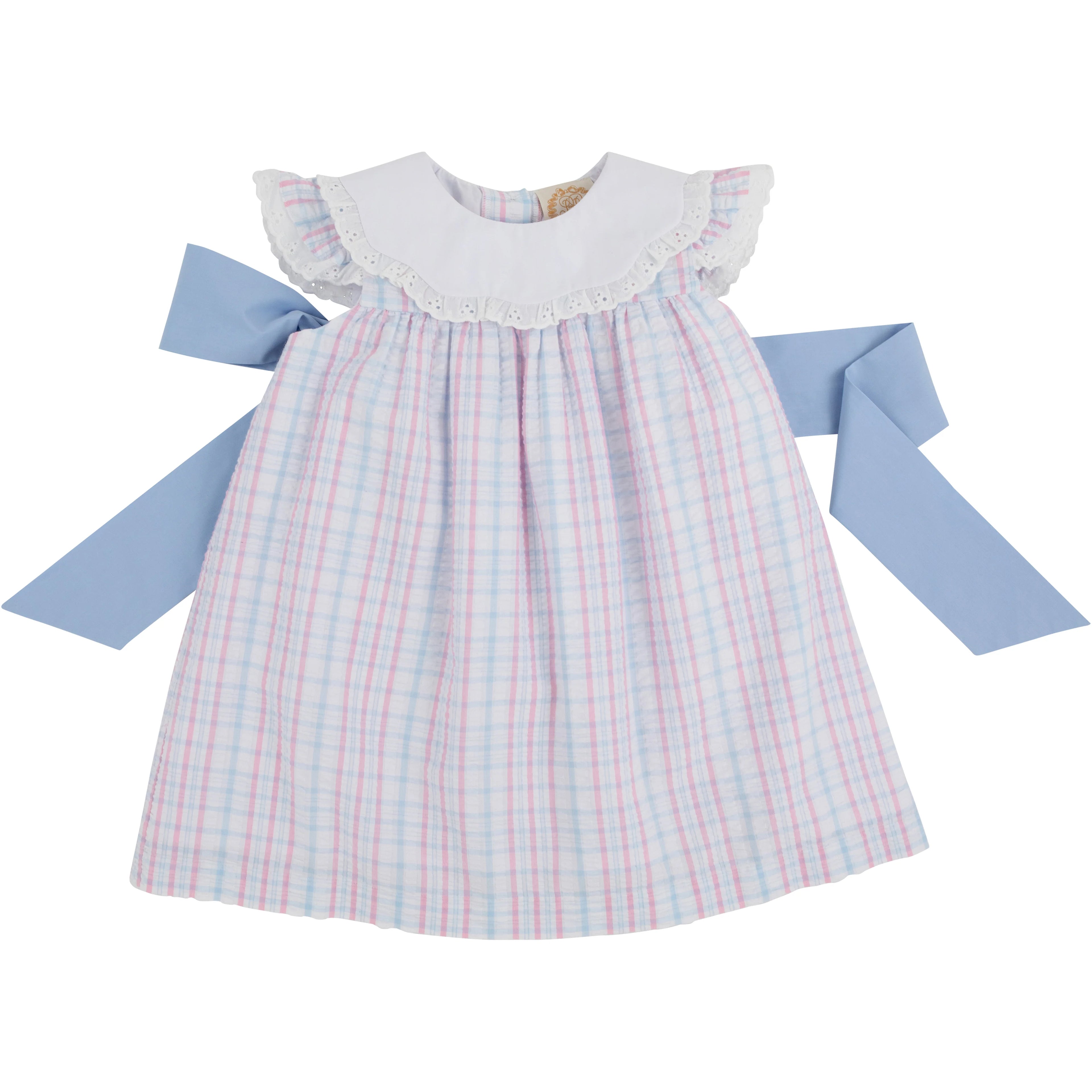 TBBC Franny Frock: Beale Street Blue with Hamptons Hot PInk