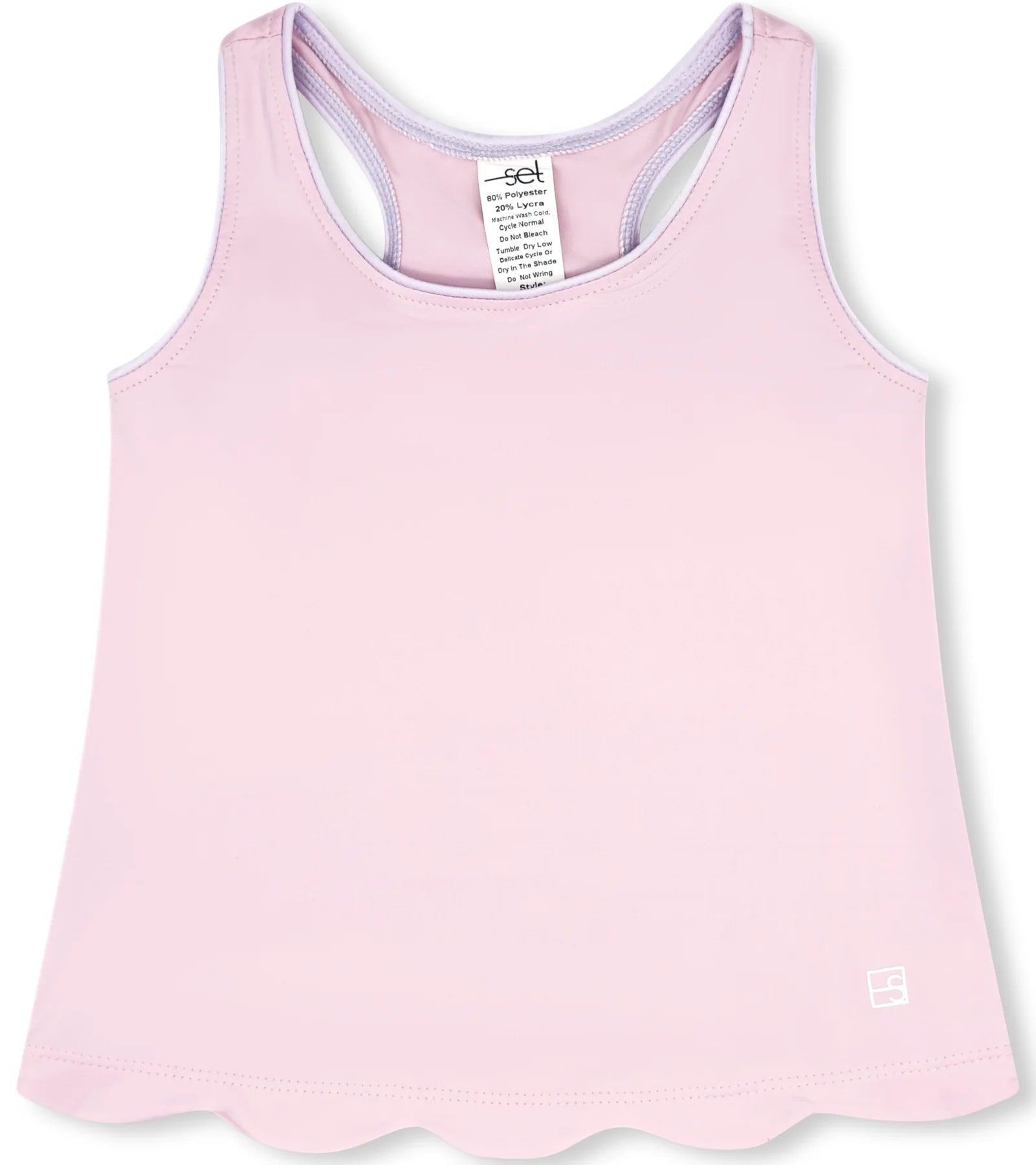 Anna Scallop Tank: Cotton Candy Pink